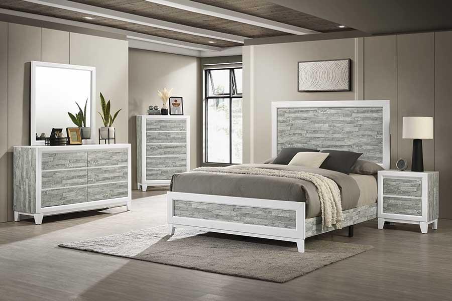 Arctic Gray & White Panel King Bed — view 3