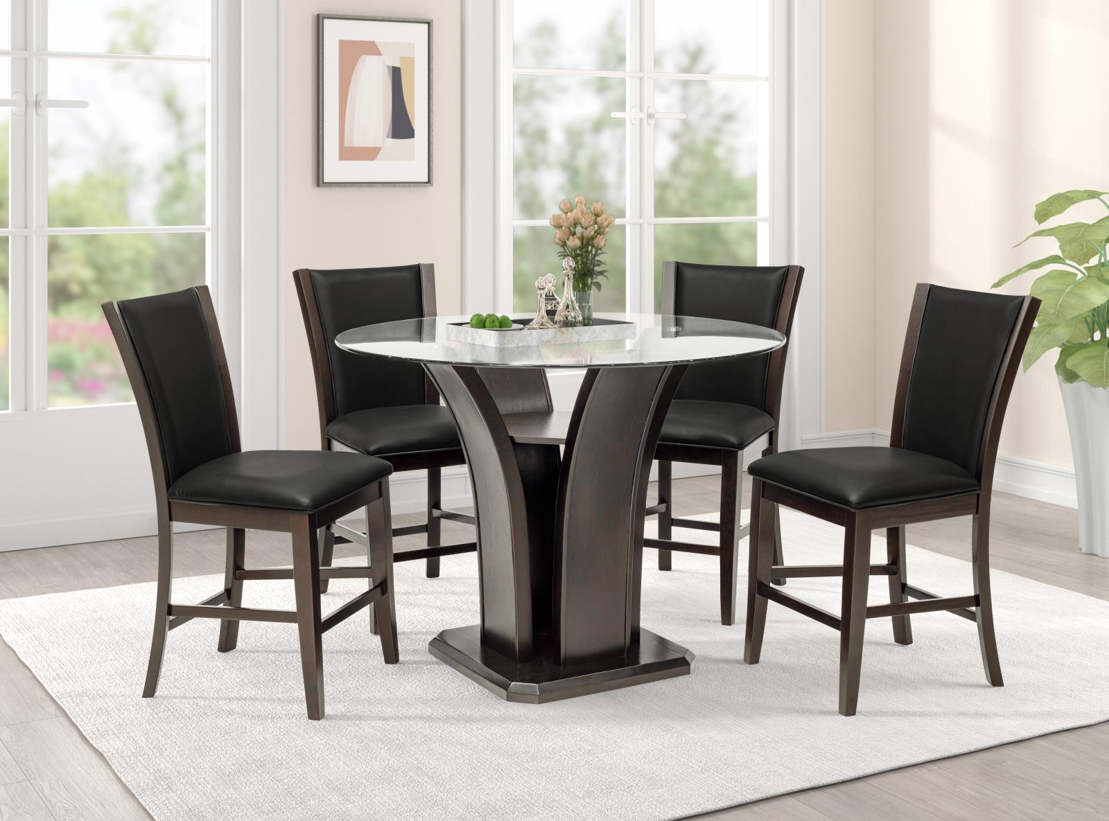 Sandy Brown 5-Piece Round Pub Set