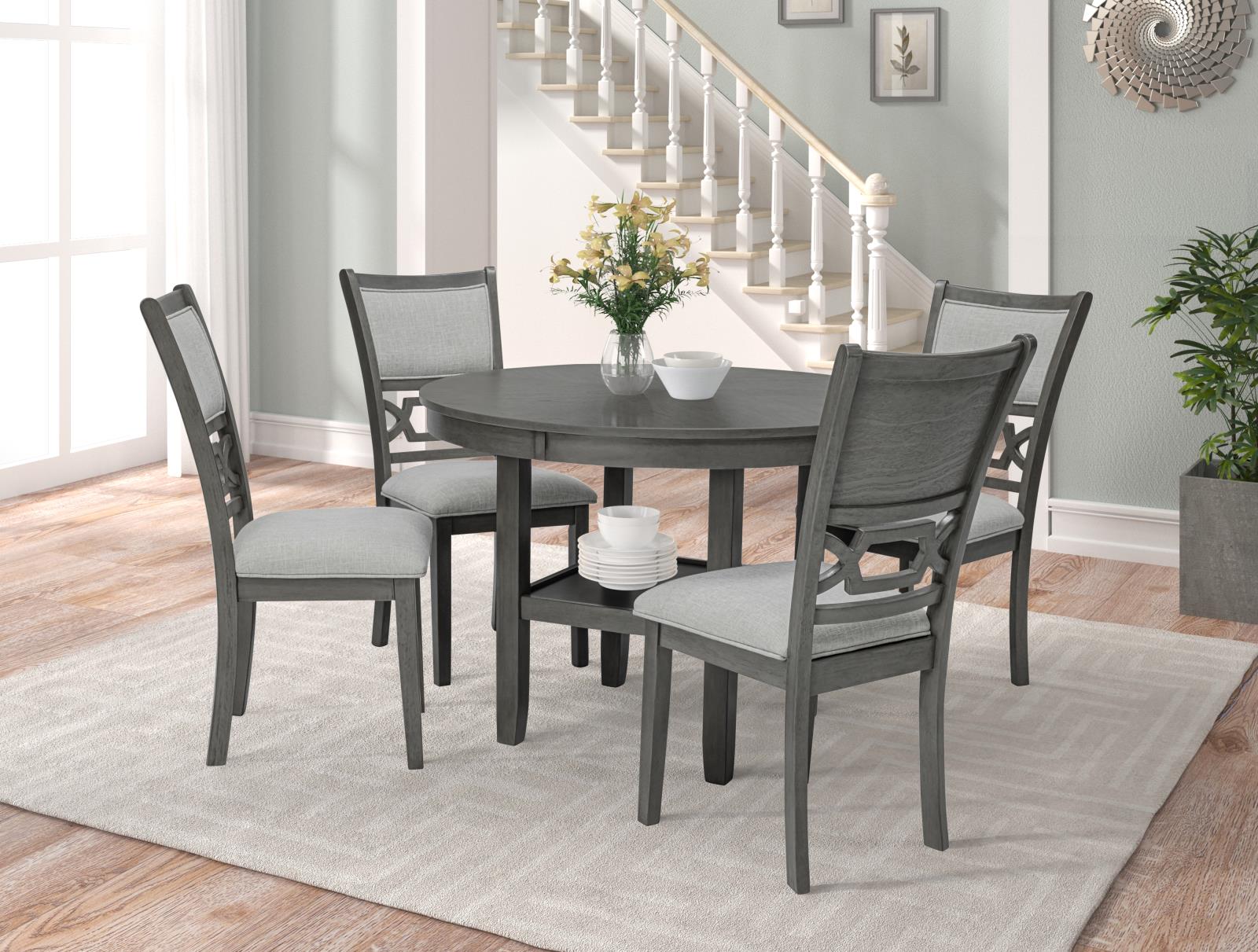 River Gray 5-Piece Round Dining Set