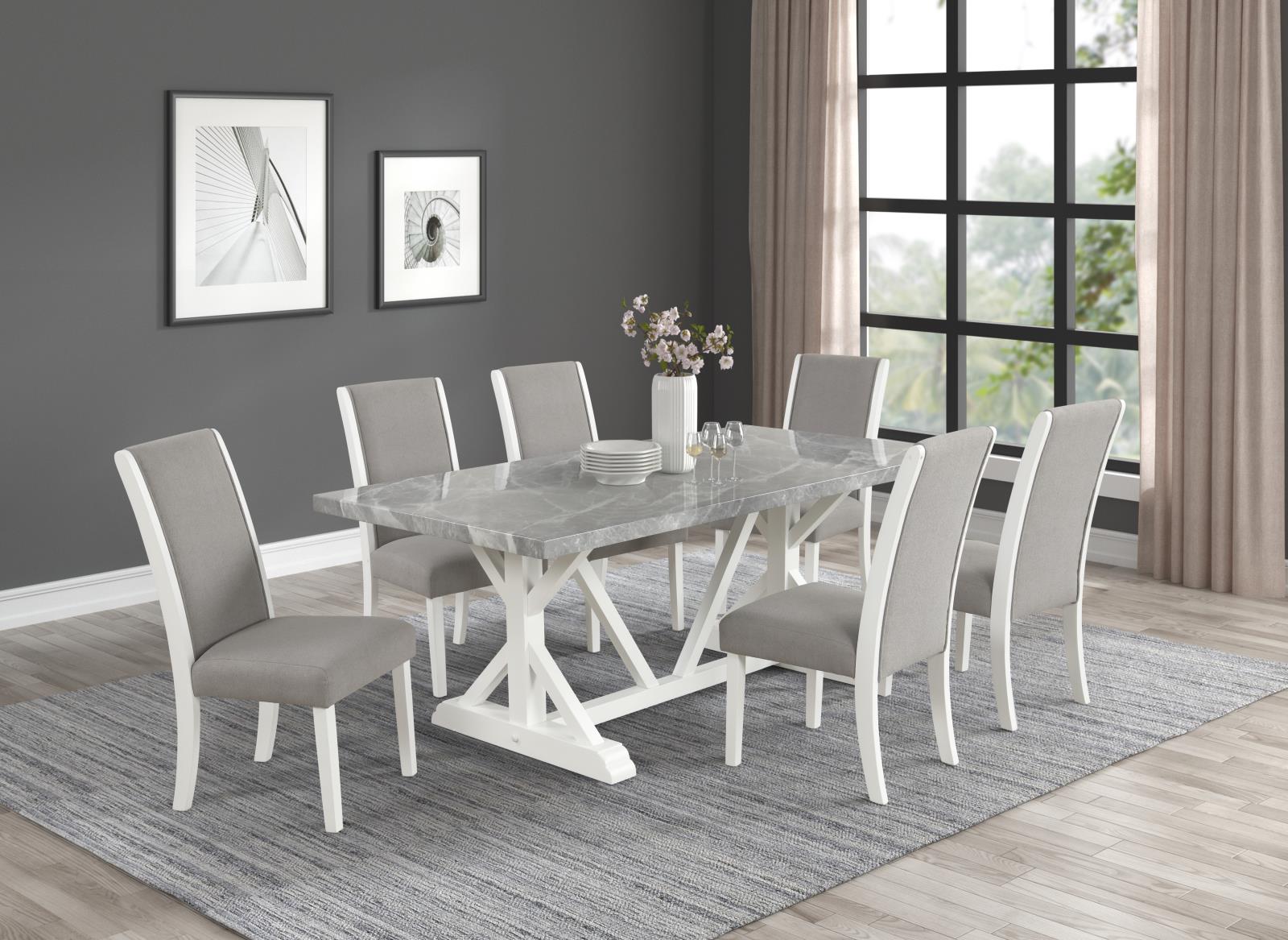 Sarah Gray & White Chair — view 2