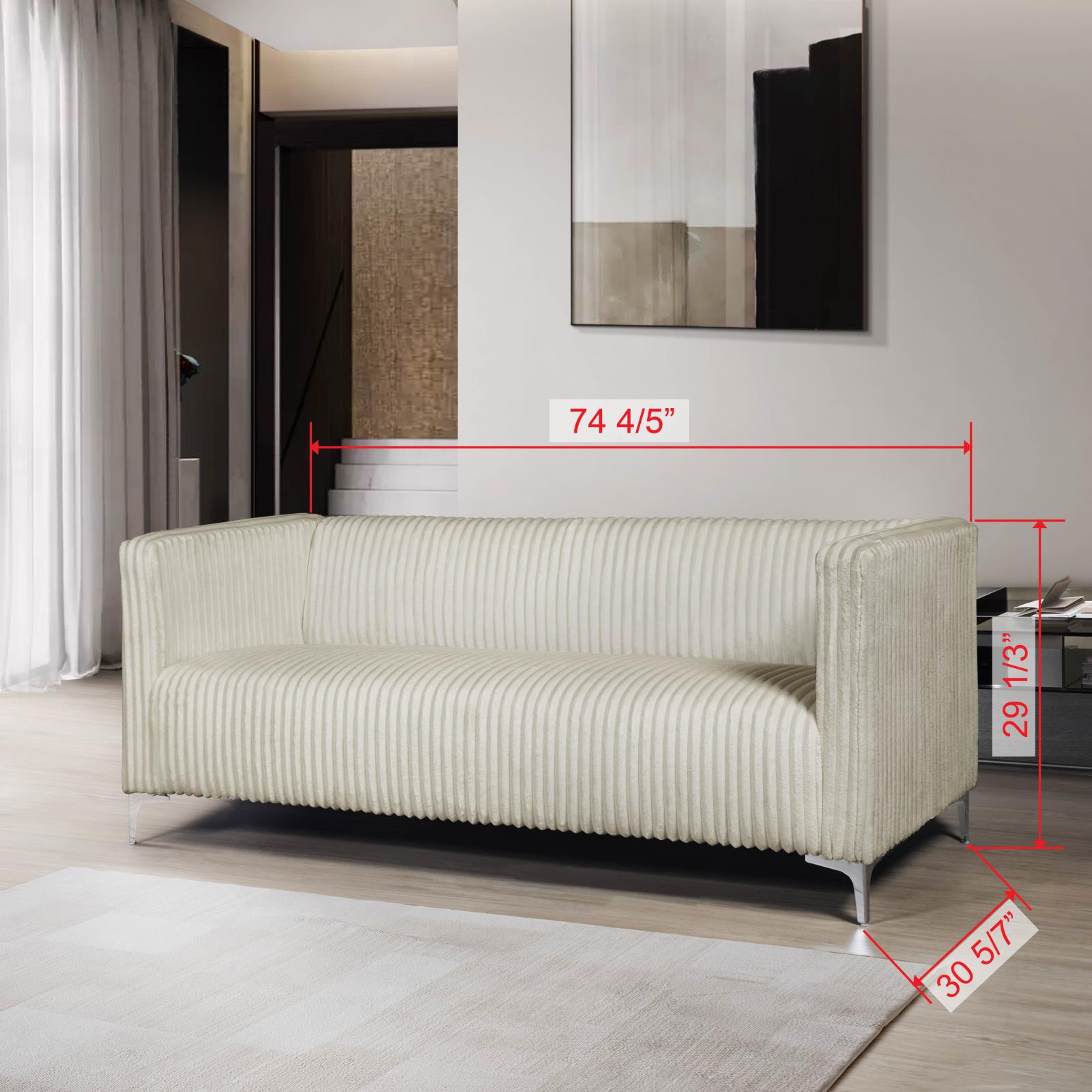 Austin Cream Sofa — view 2