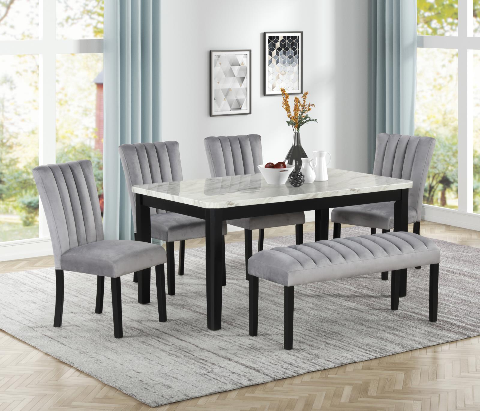 Eleanor Gray Velvet Upholstered Chair with Wooden Legs