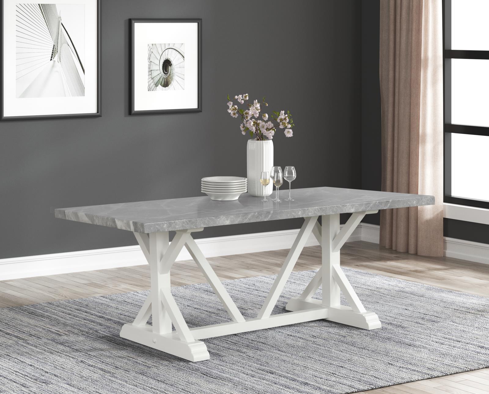 Sarah Gray & White 5-Piece Dining Set — view 3
