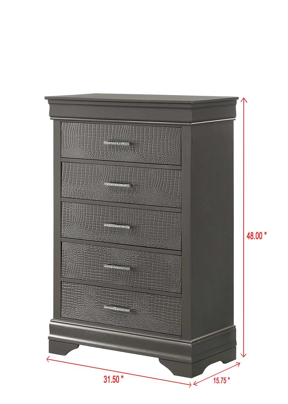Arya Gray 5-Drawer Chest