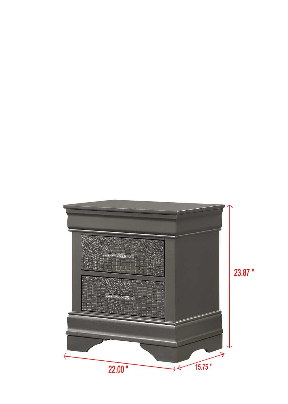Arya Gray 2-Drawer Nightstand