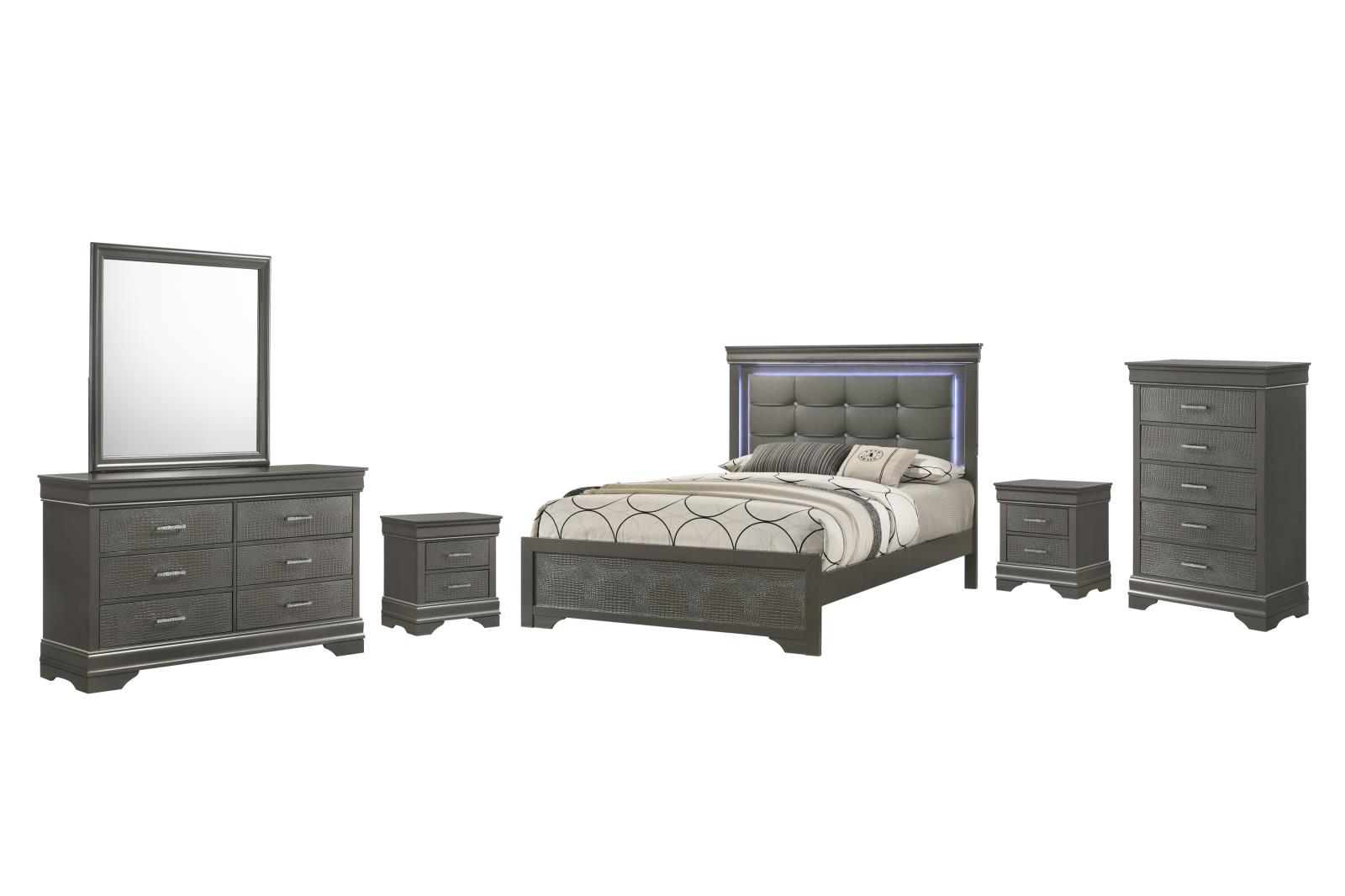 Arya Gray 5-Drawer Chest — view 3