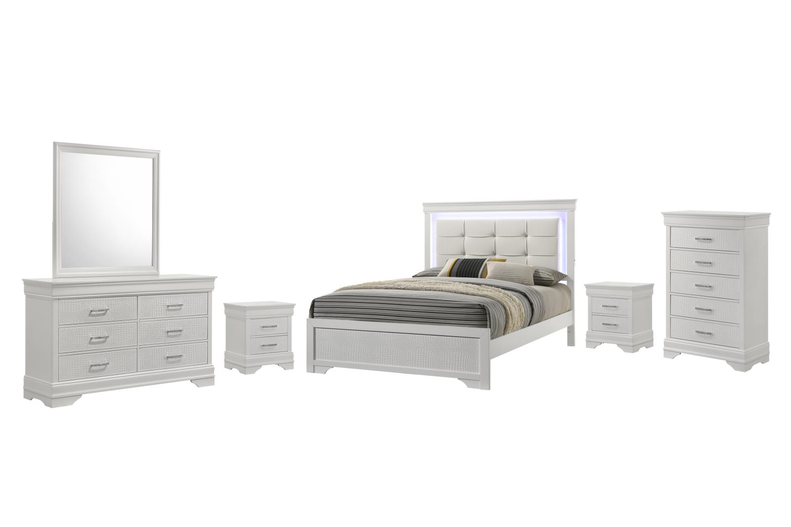 Arya White 5-Drawer Chest — view 3