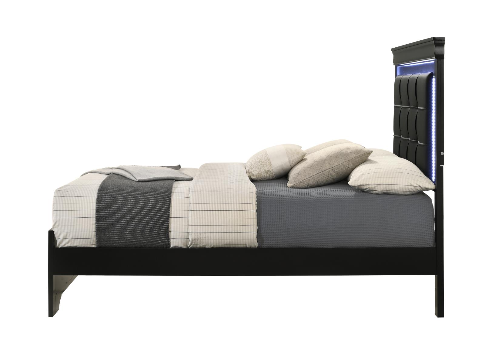 Arya Black Full Bed, Dresser & Mirror — view 6