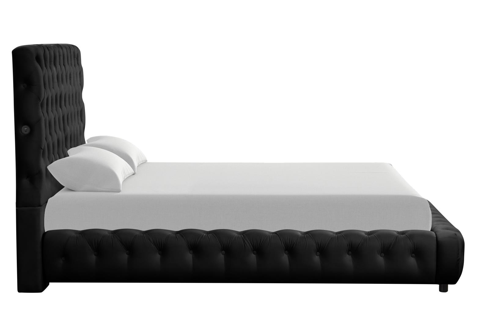 Lena Black Upholstered King Bed