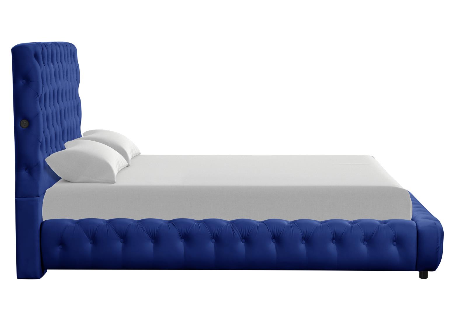 Lena Blue Upholstered King Bed