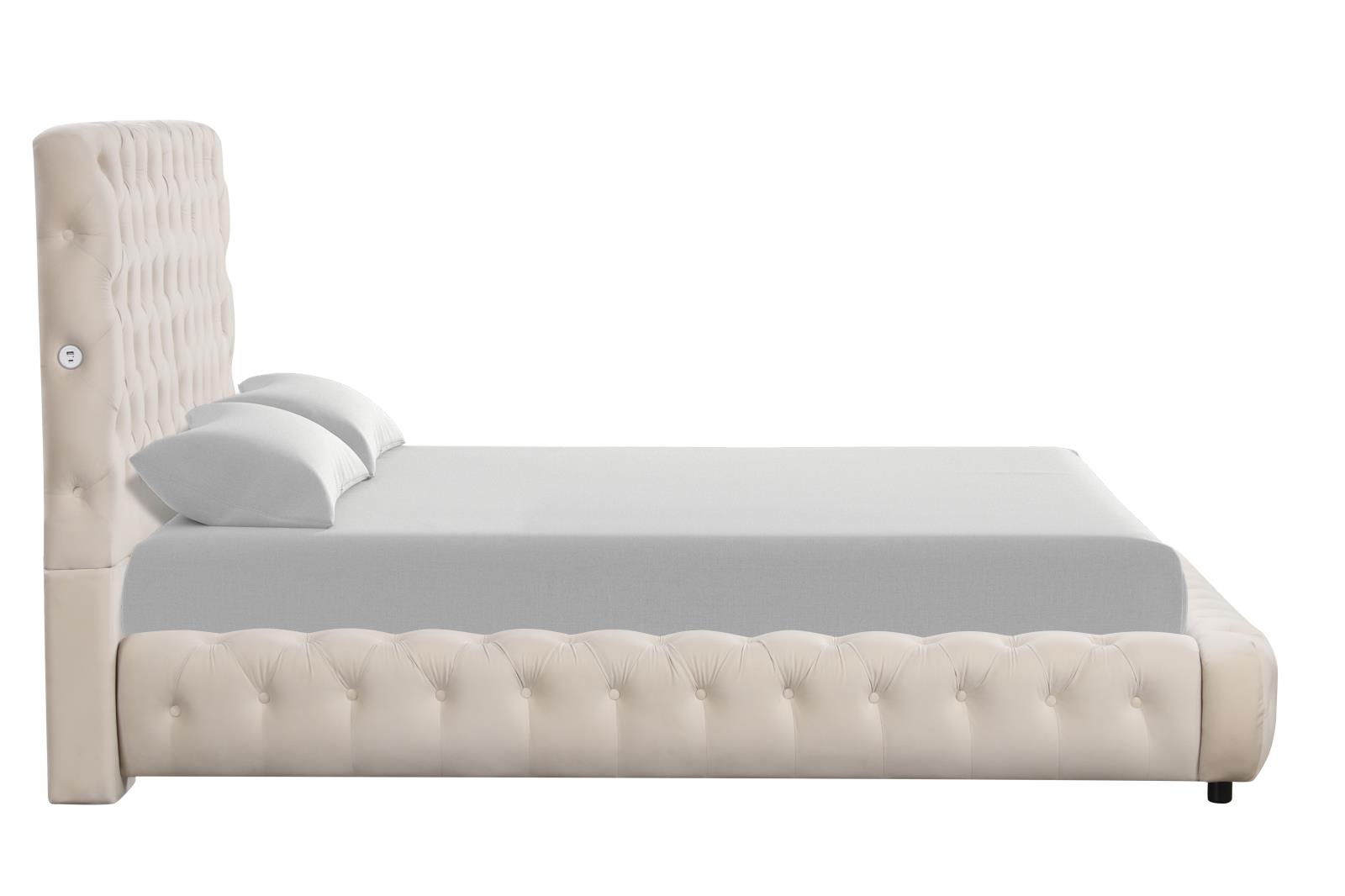 Lena Cream Upholstered Queen Bed