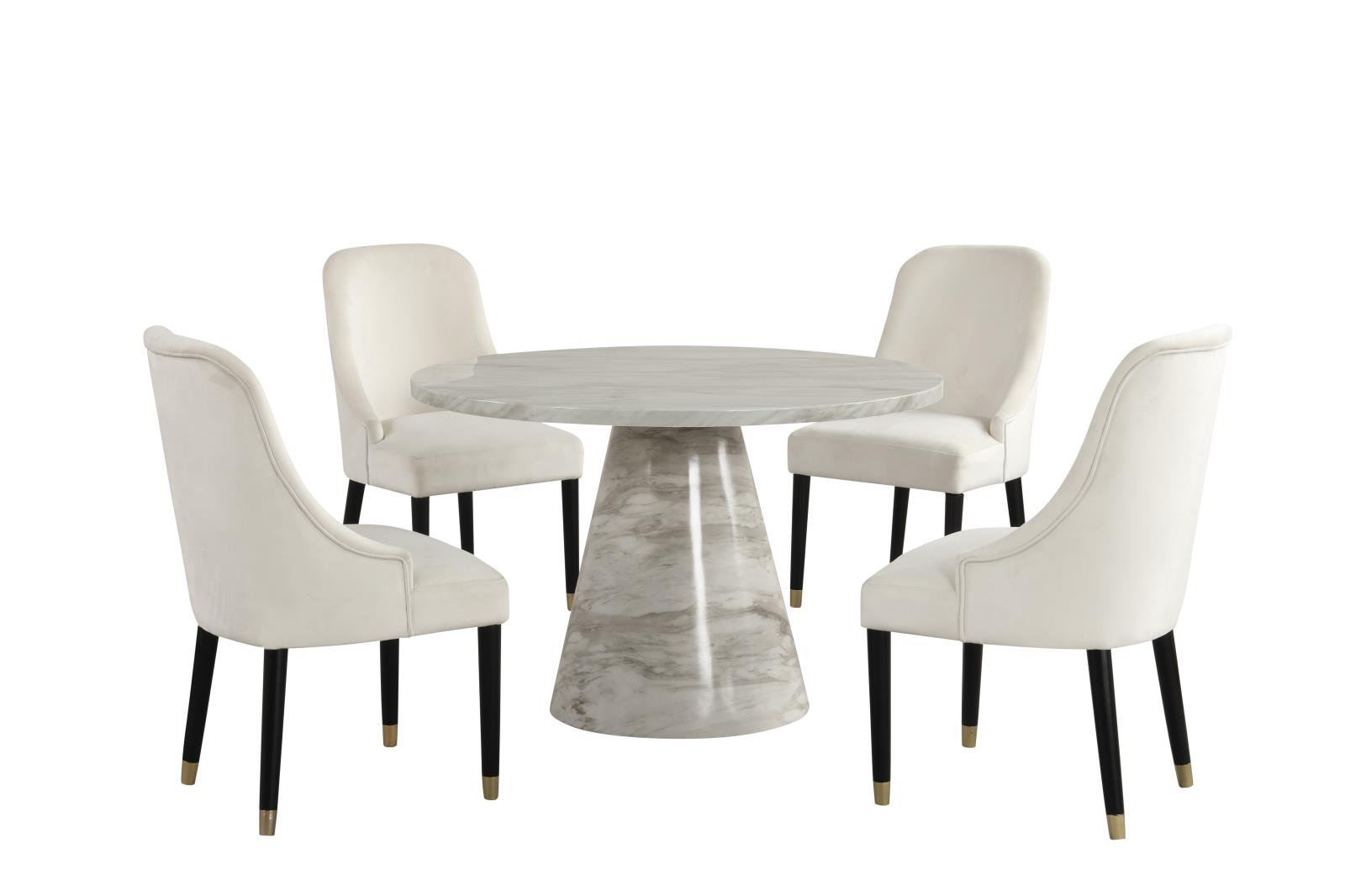 Eva White & Black 5-Piece Dining Set — view 5