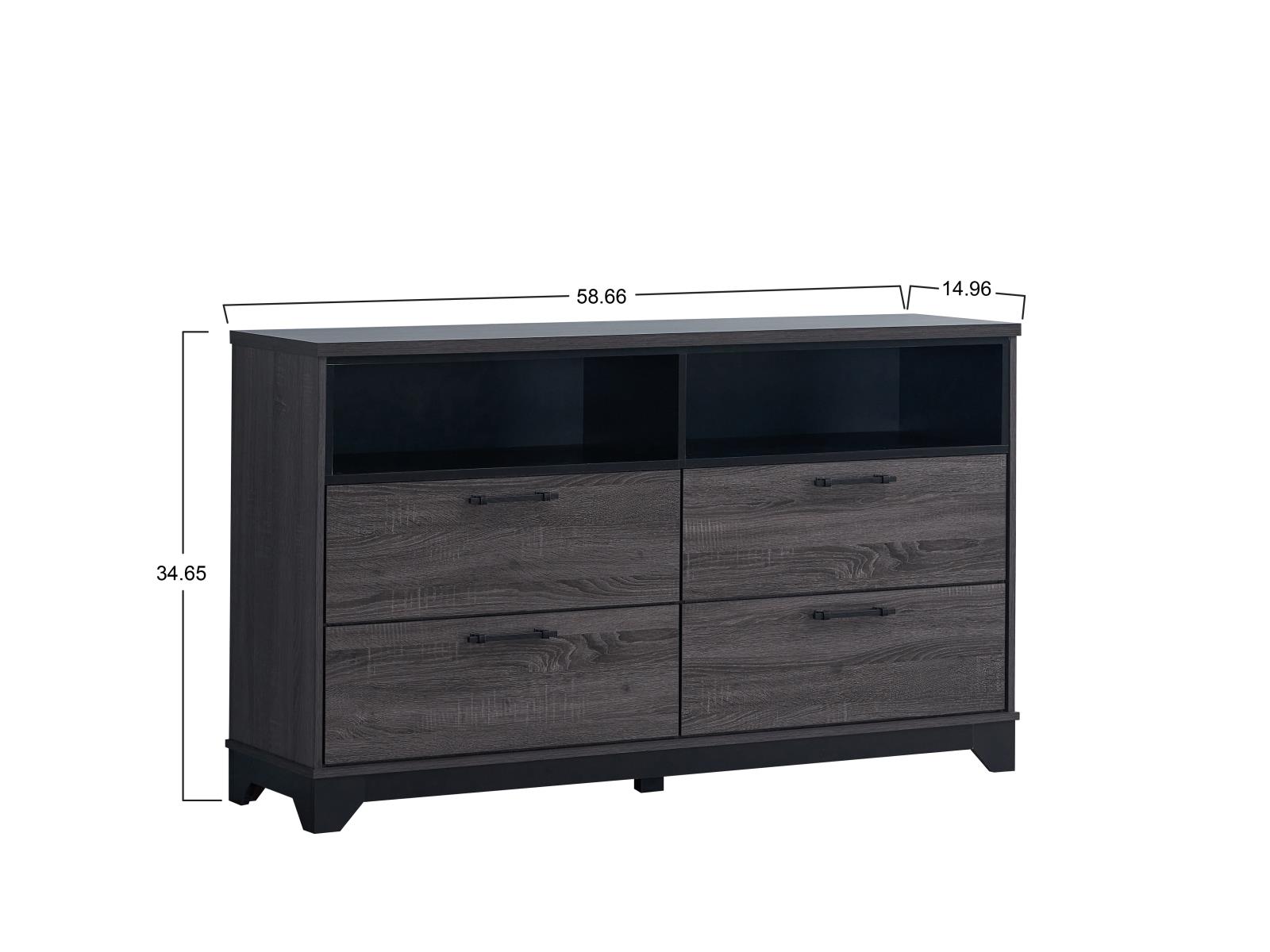 Angelina Gray 4-Drawer Dresser