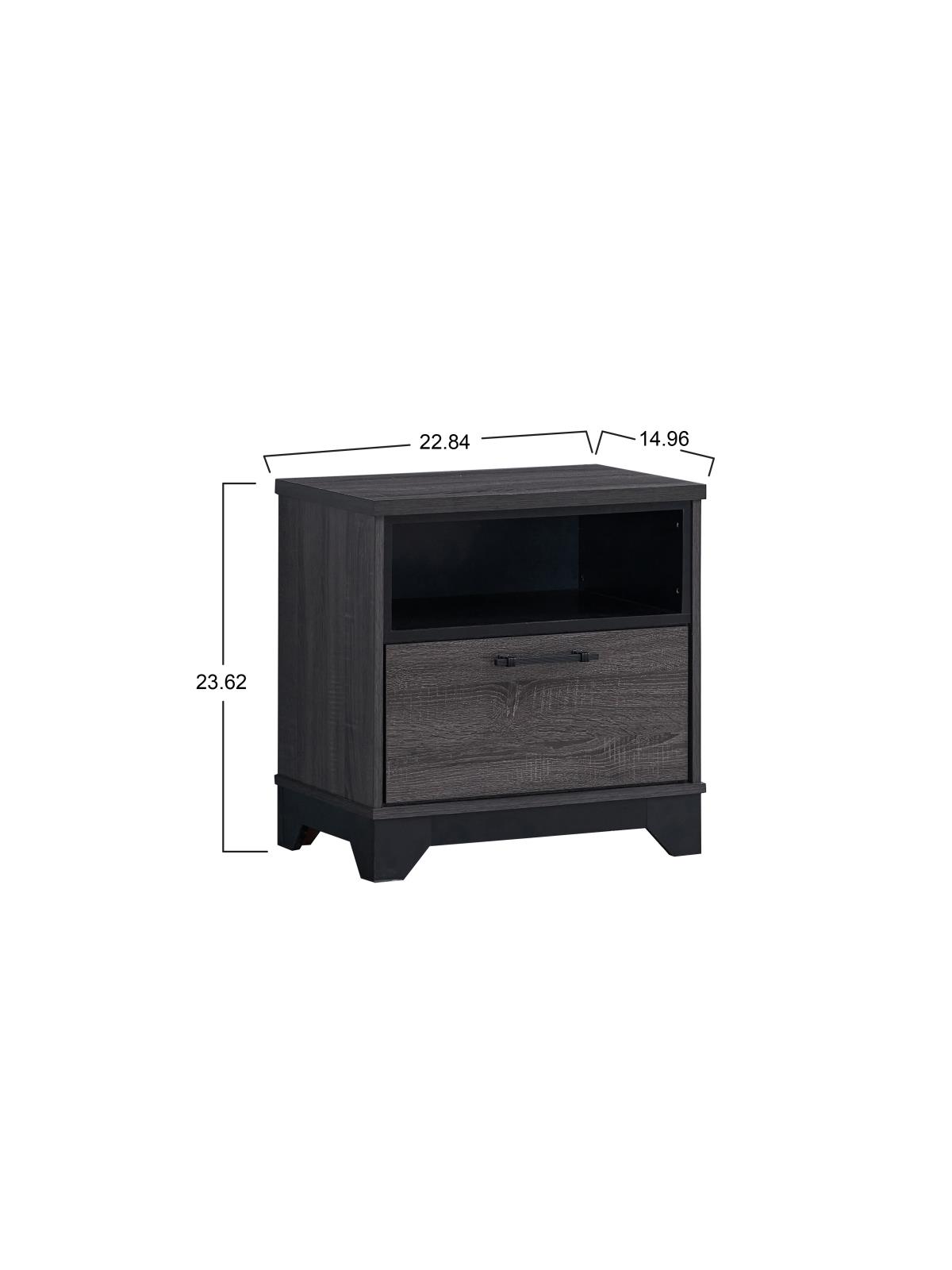 Angelina Gray 2-Drawer Nightstand