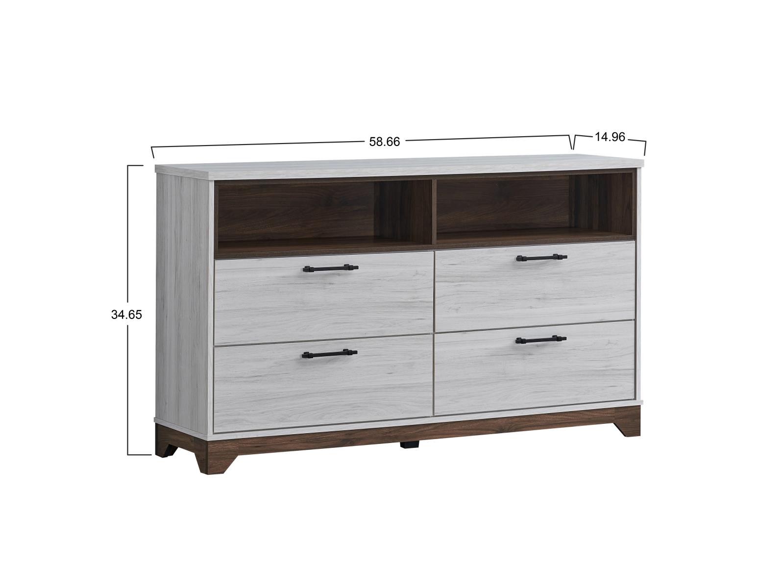 Angelina White 4-Drawer Dresser