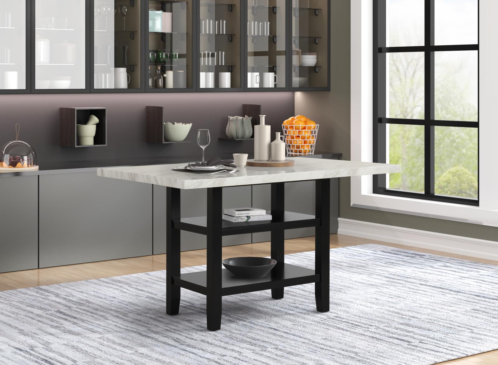 Ayla White & Black Pub Table