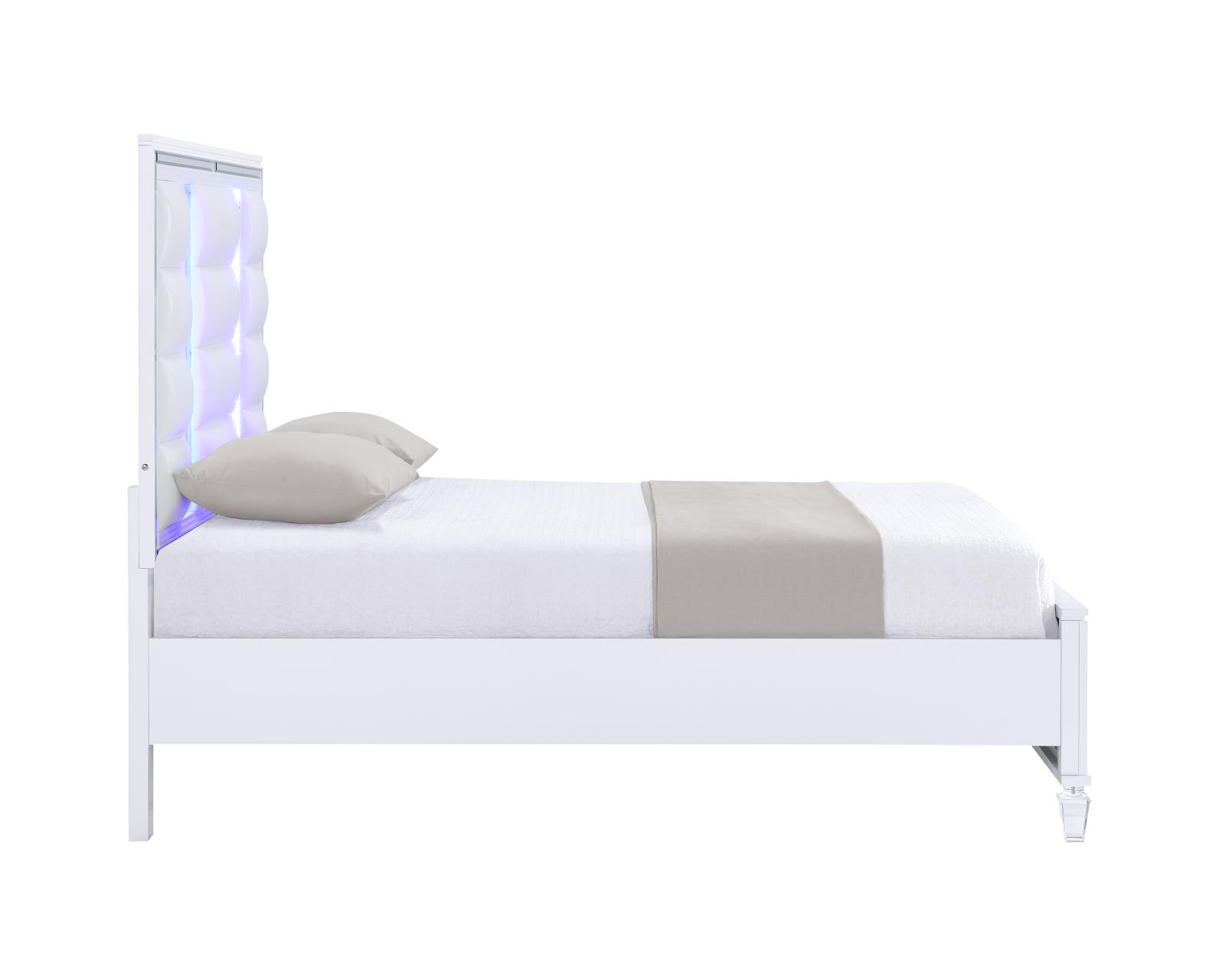 Olivia White Queen Bed, Dresser & Mirror — view 6