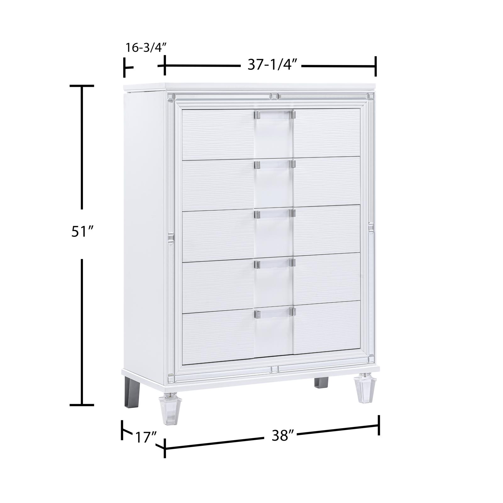 Olivia White 5-Drawer Chest