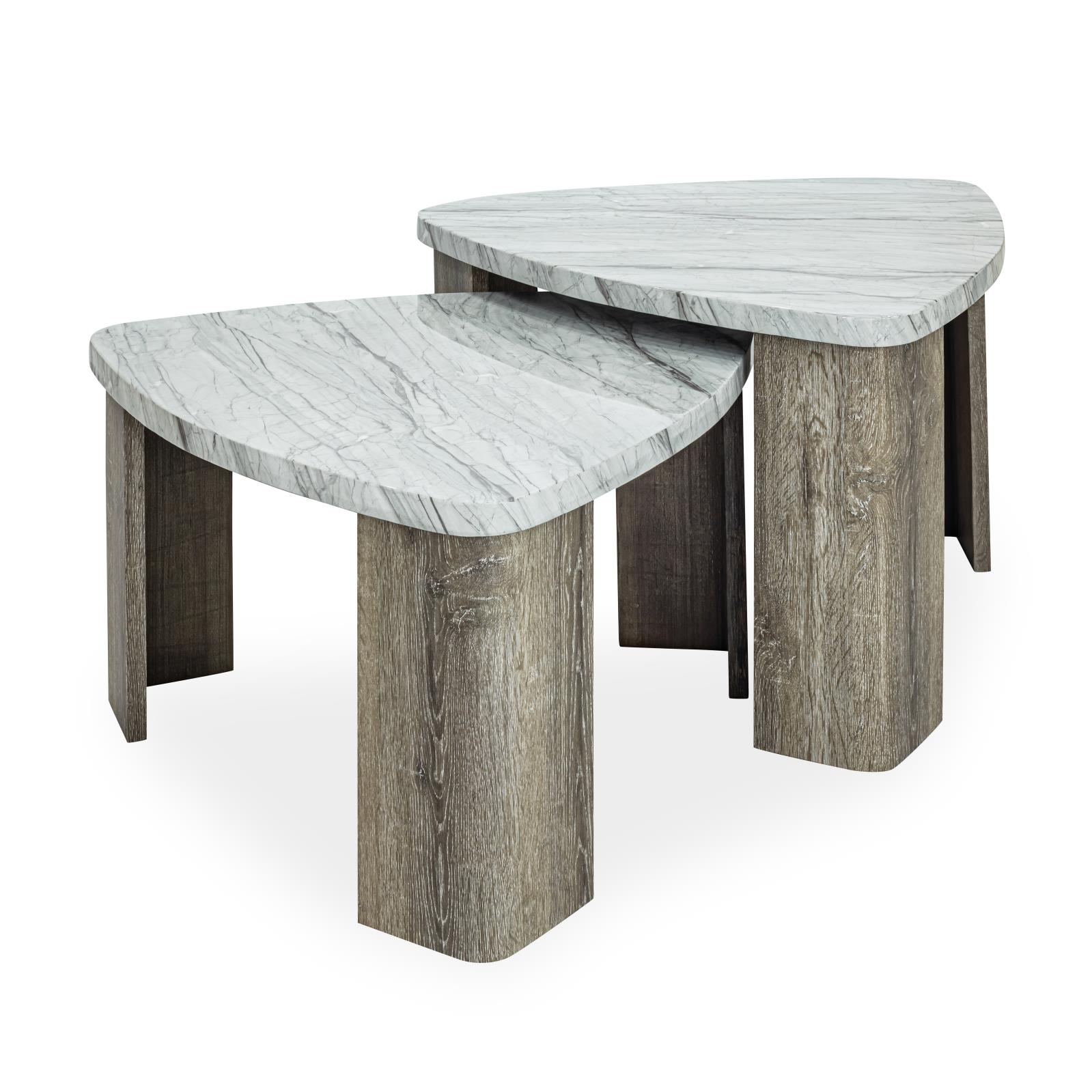 Blaire Gray 2-Piece Nesting Coffee Table Set with Extended Width: 64" — view 2