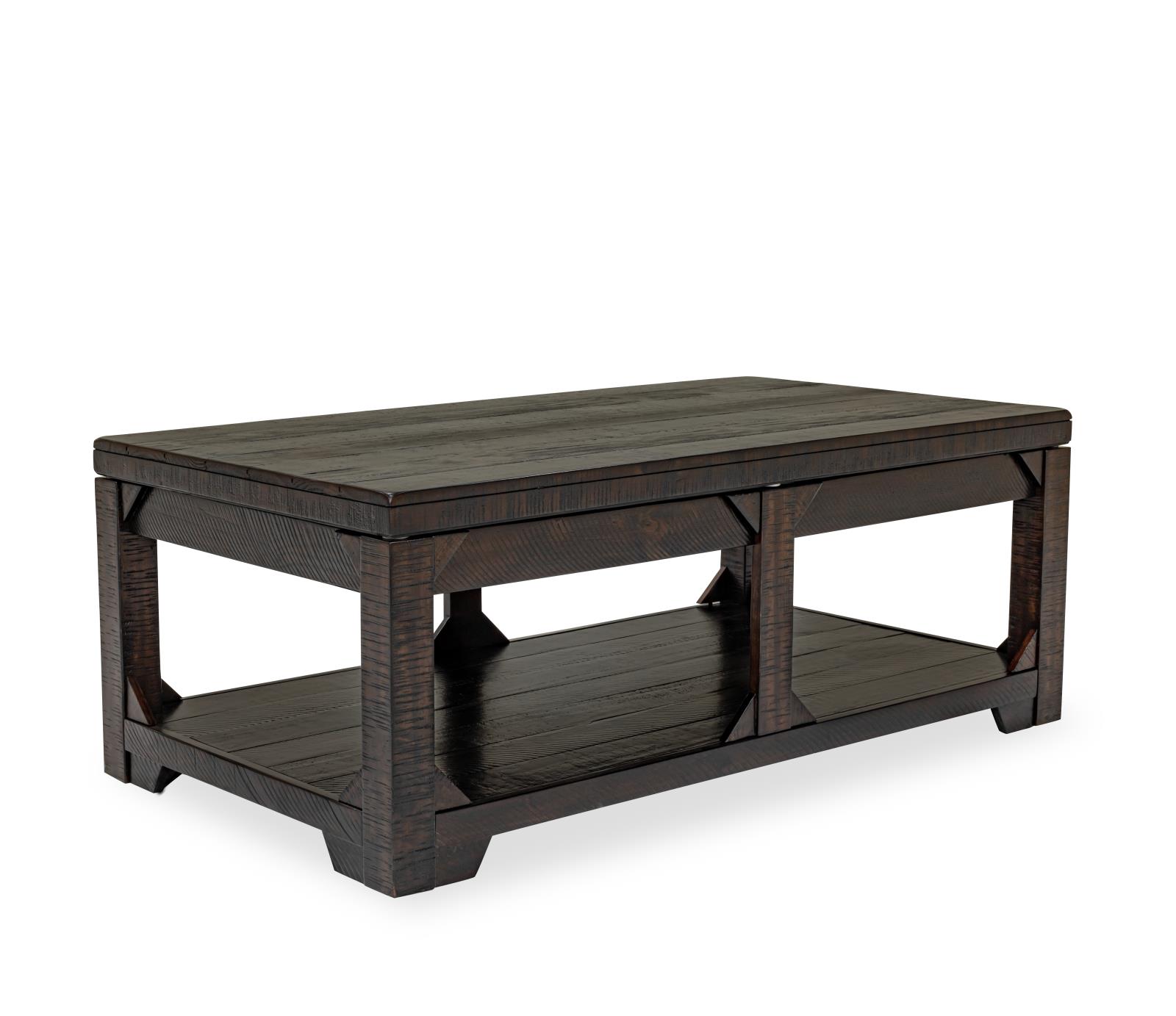 Abby Dark Espresso Lift-Top Coffee Table with Storage Shelf