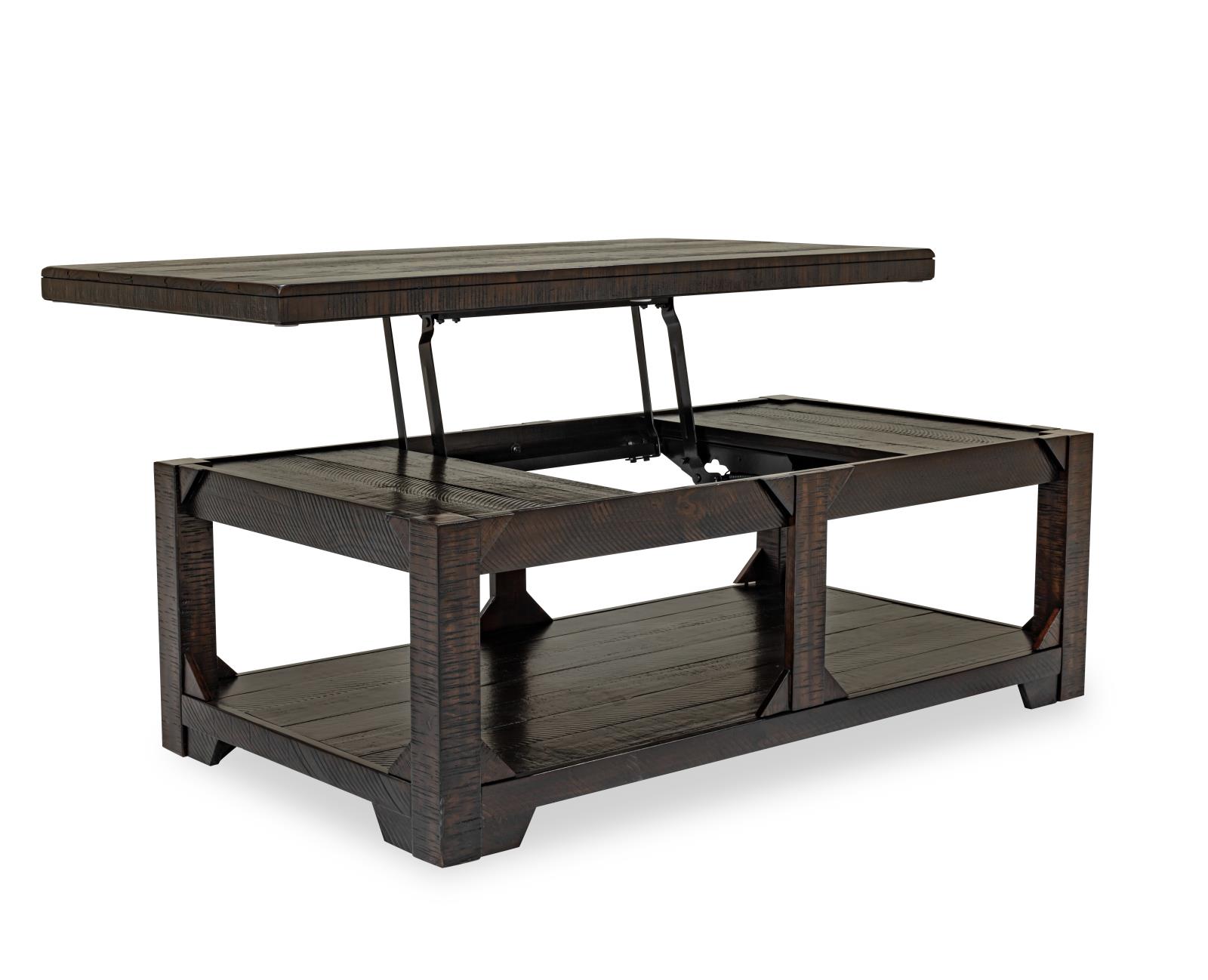 Abby Dark Espresso Lift-Top Coffee Table with Storage Shelf — view 2