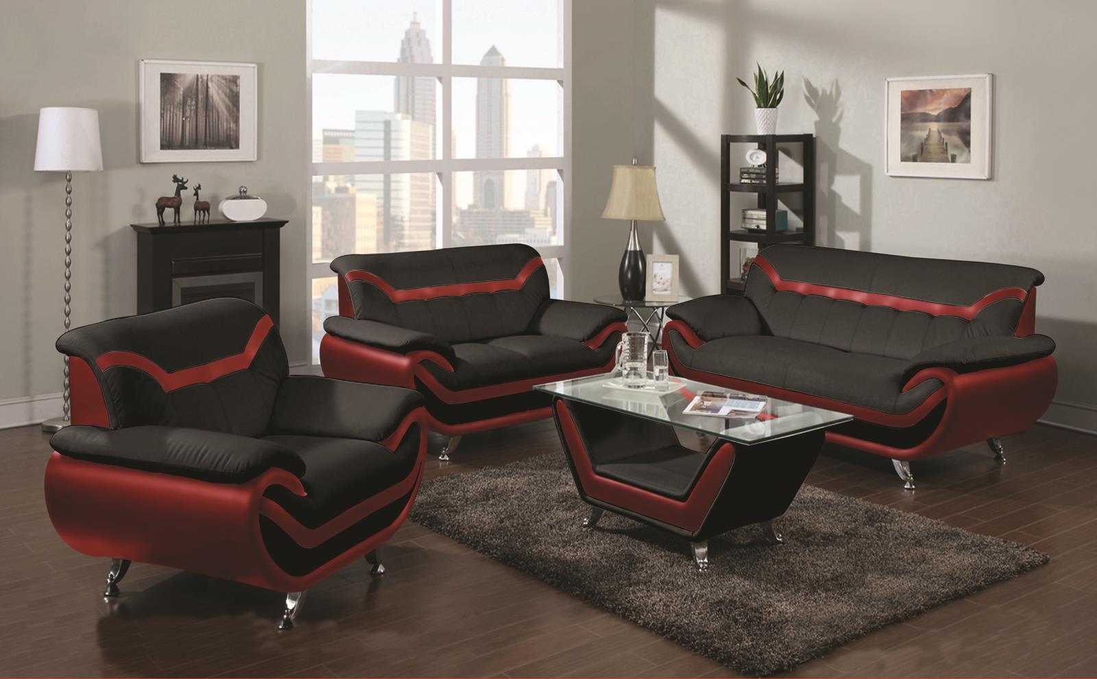 Reno Black & Red Chair — view 2