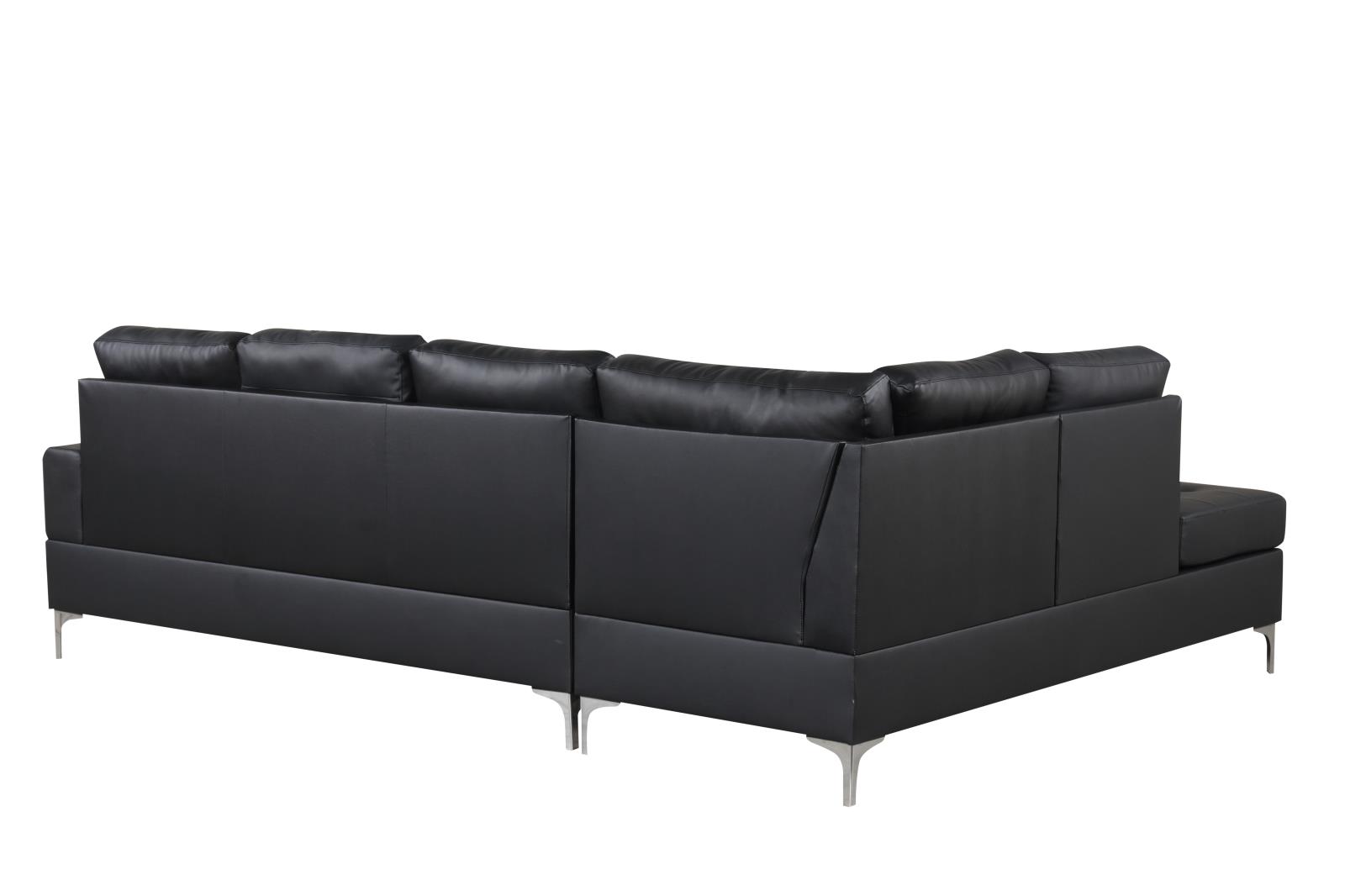 Myers Black Sectional & Ottoman — view 5