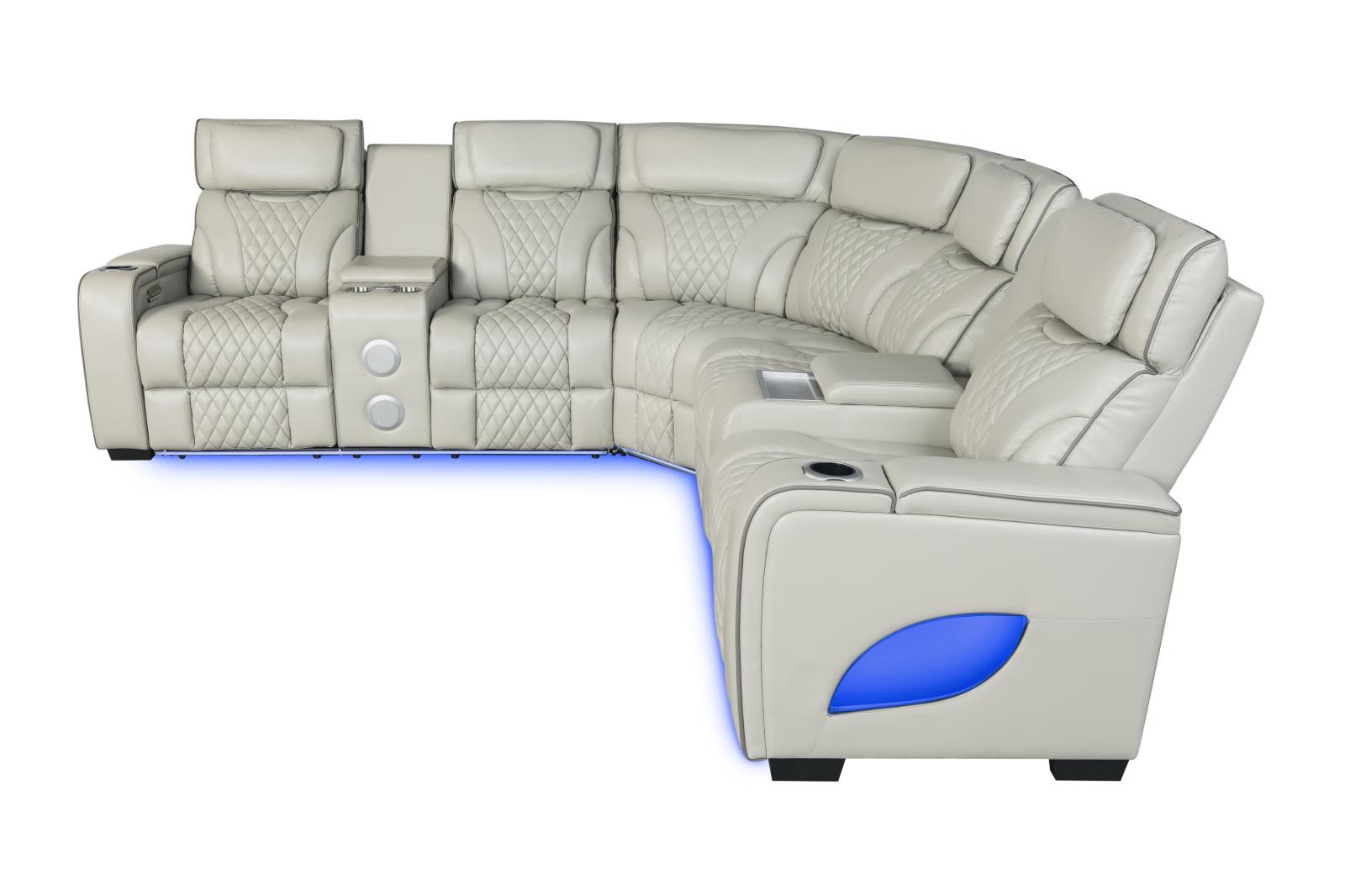 All Star 3-Piece Gray Power Sectional with Power Headrest — view 2