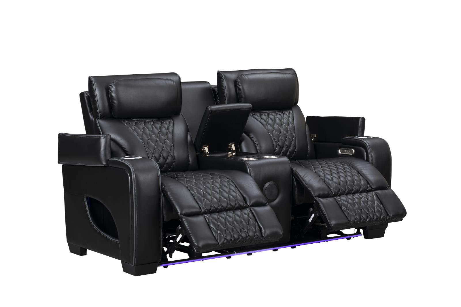 All Star Black Power Recliner Loveseat with Power Headrest — view 2