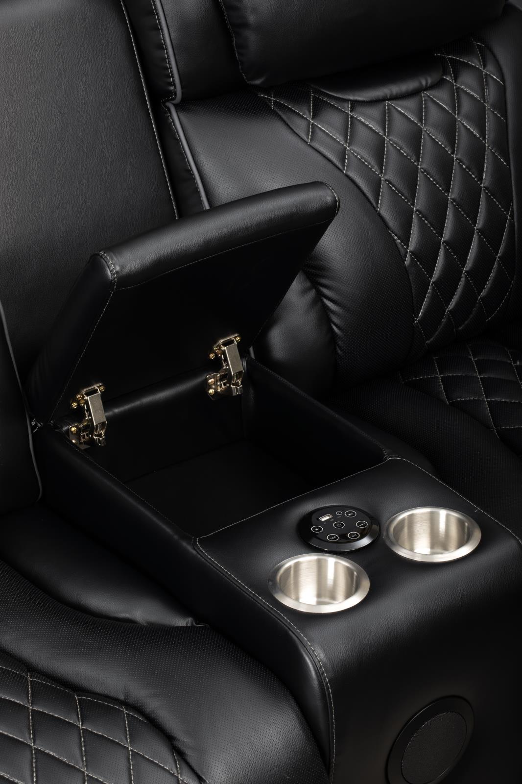 All Star Black Power Recliner Loveseat with Power Headrest — view 4