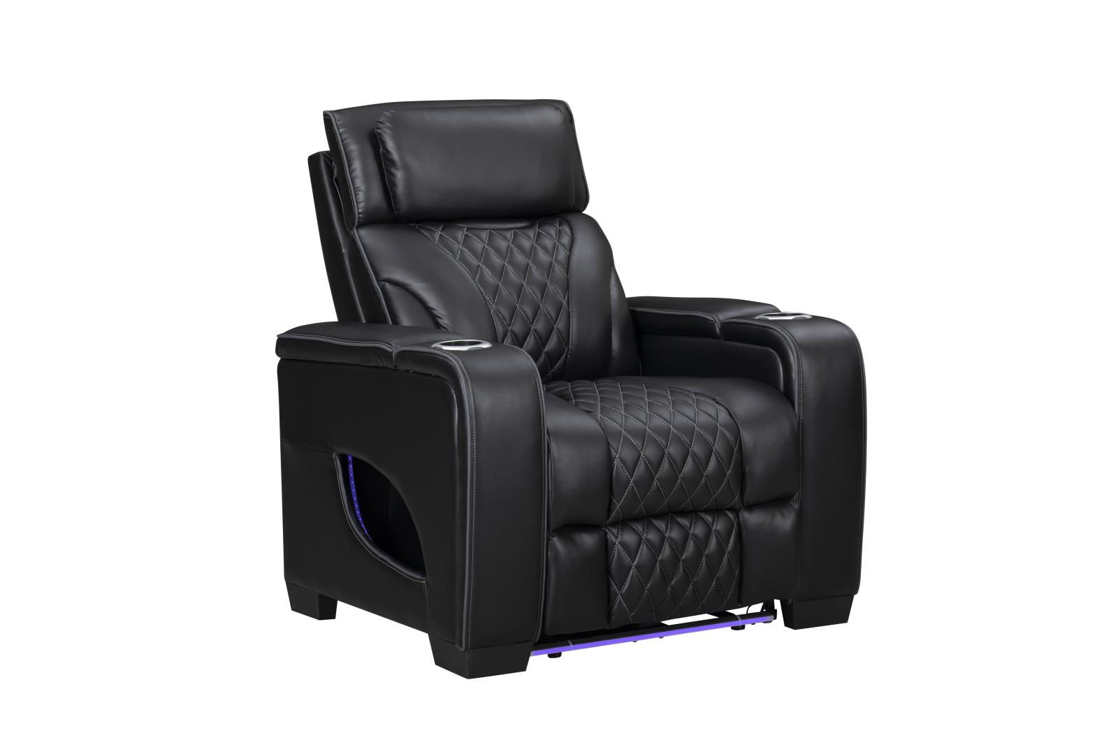 All Star Black Power Recliner with Power Headrest