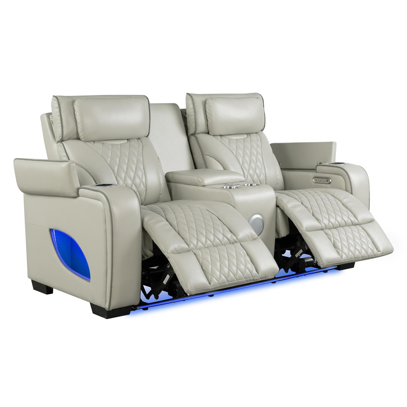 All Star Gray Power Recliner Loveseat with Power Headrest — view 2