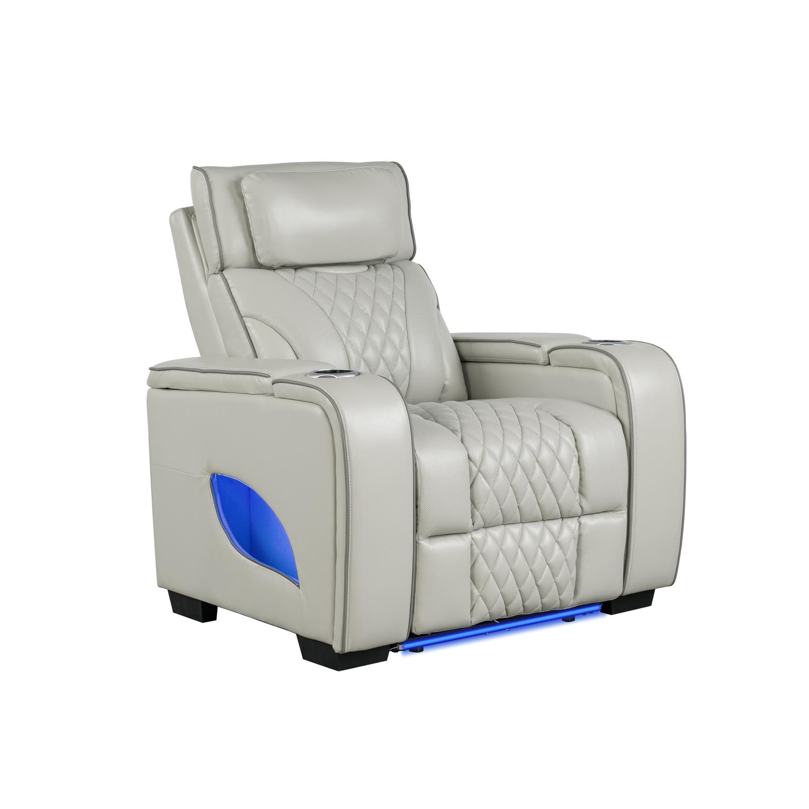 All Star Gray Power Recliner with Power Headrest