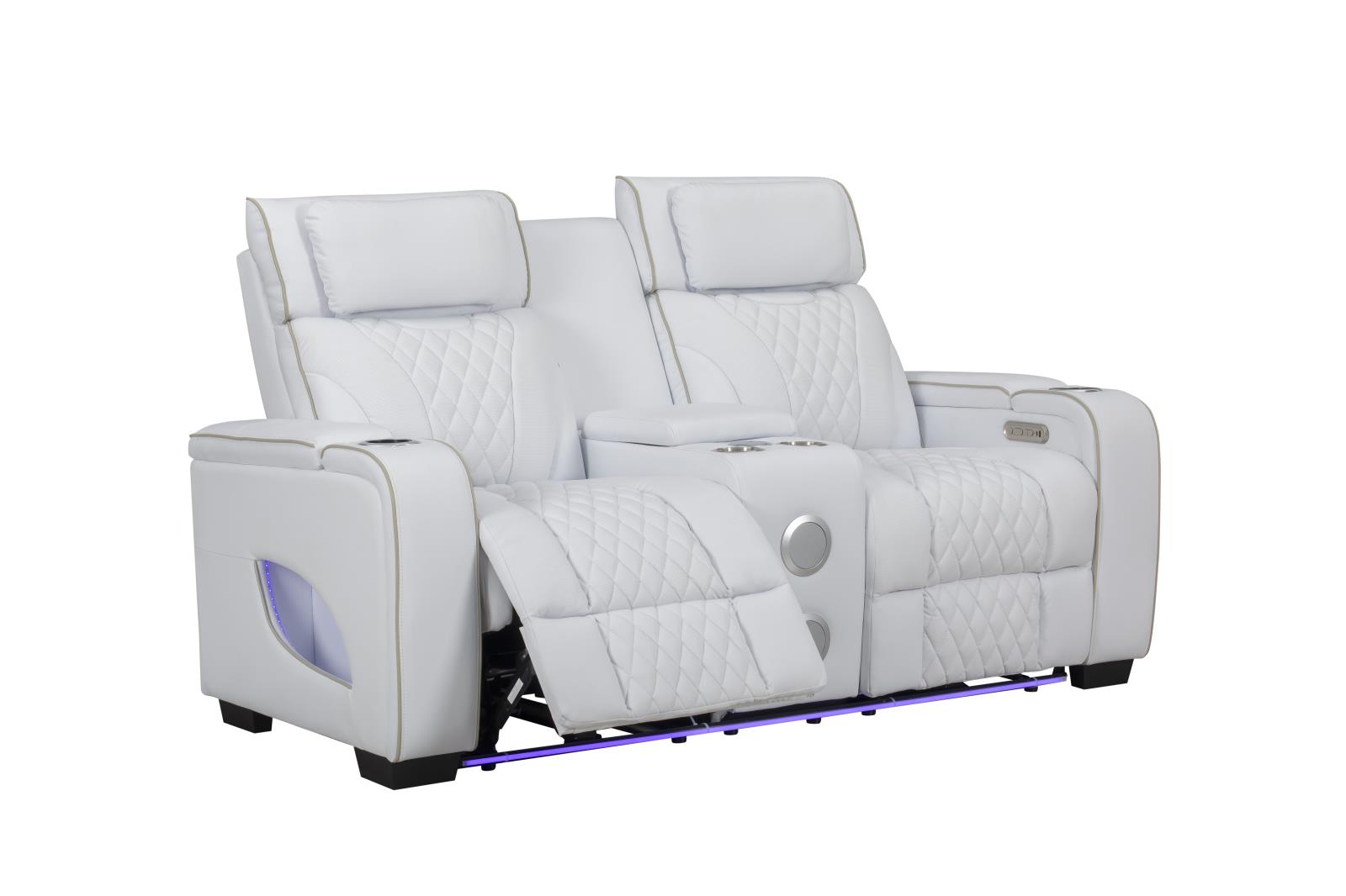 All Star White Power Recliner with Power Headrest (L663-L)