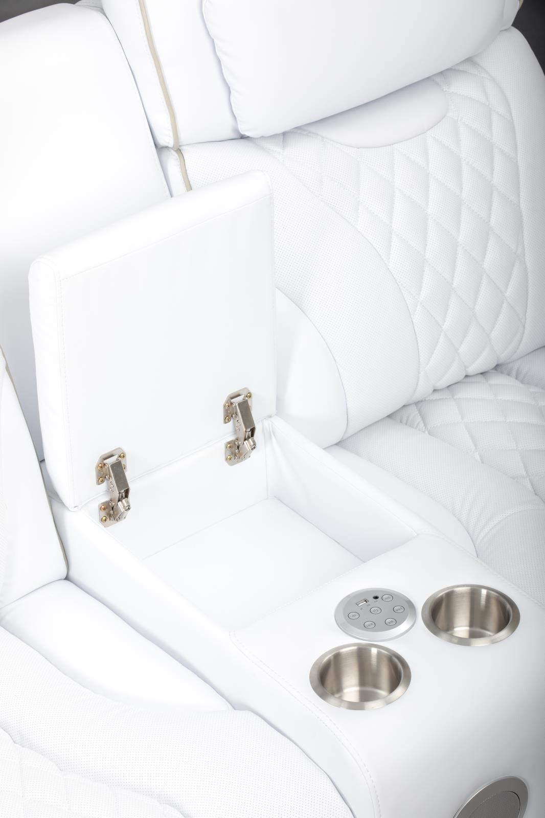 All Star White Power Recliner with Power Headrest (L663-L) — view 4