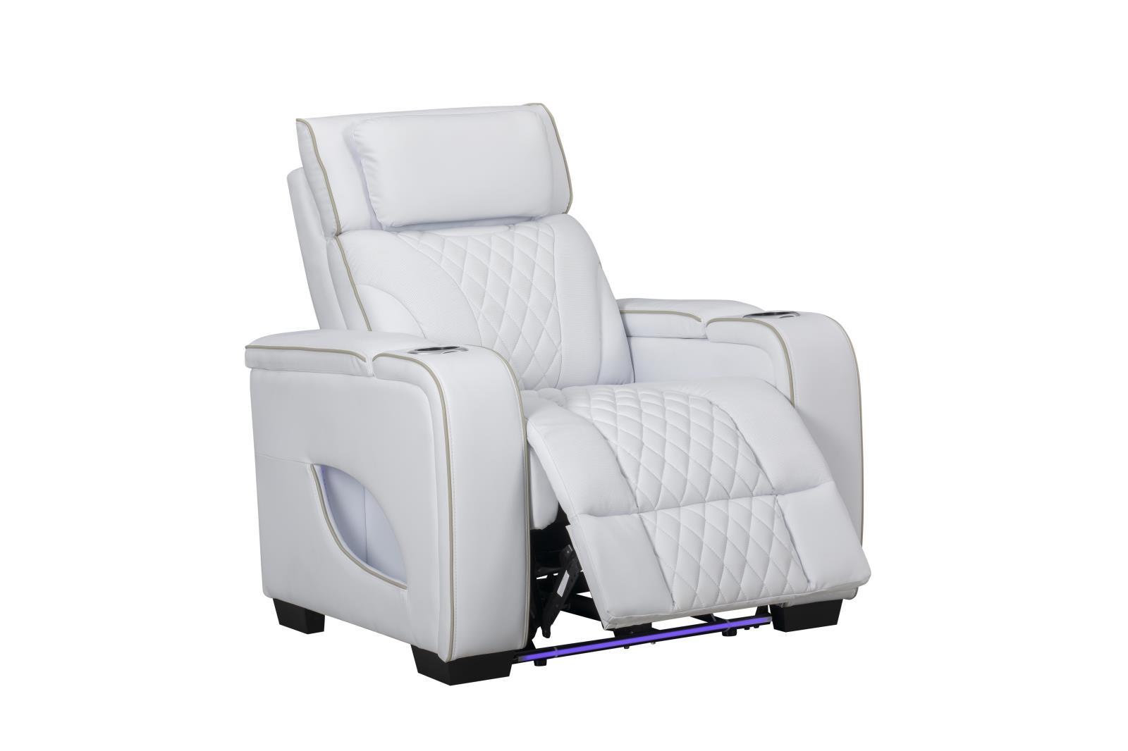 All Star White Power Recliner with Power Headrest (L663-R)
