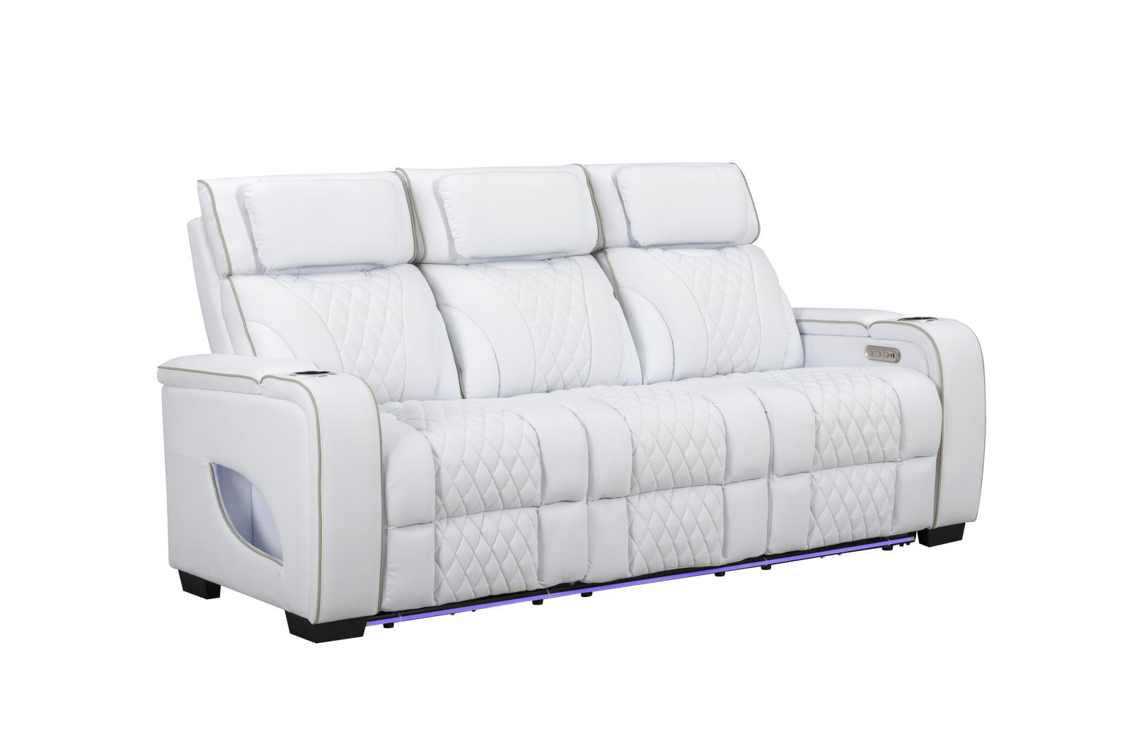 All Star White Power Recliner with Power Headrest (L663-S)