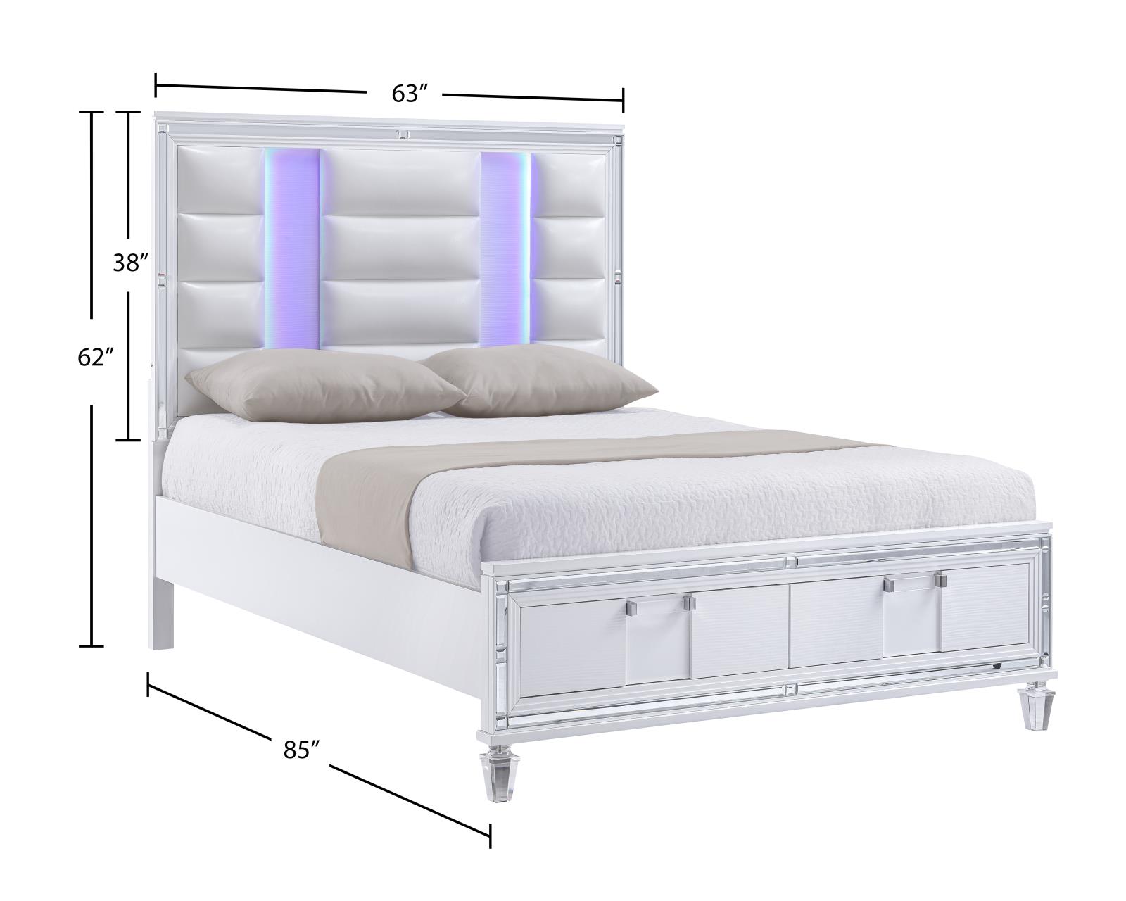 Olivia White Queen Bed, Dresser & Mirror — view 8