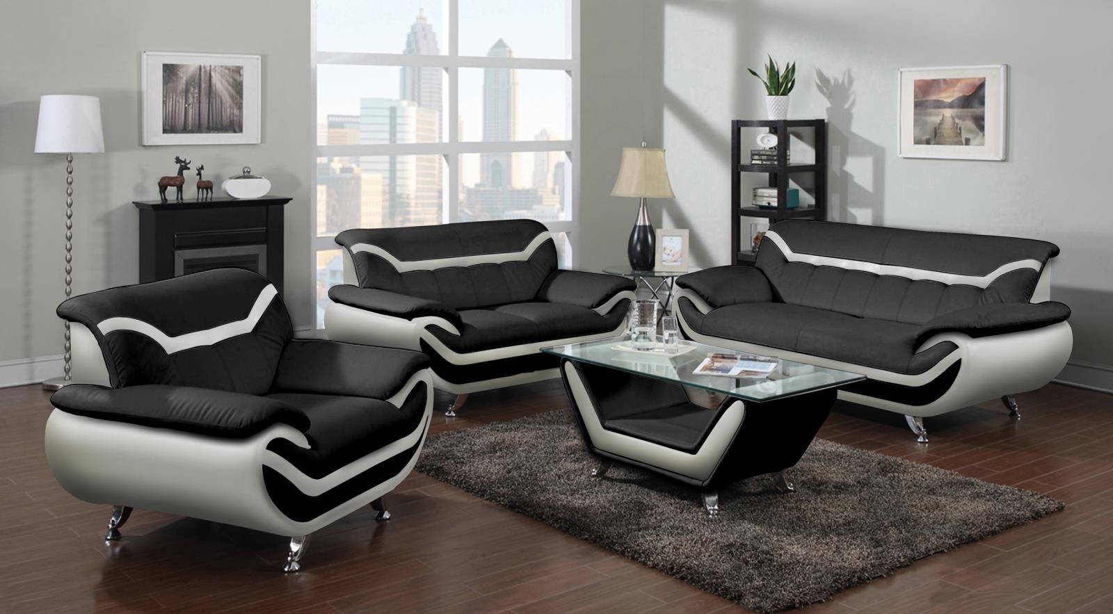 Reno Black & White Chair — view 2