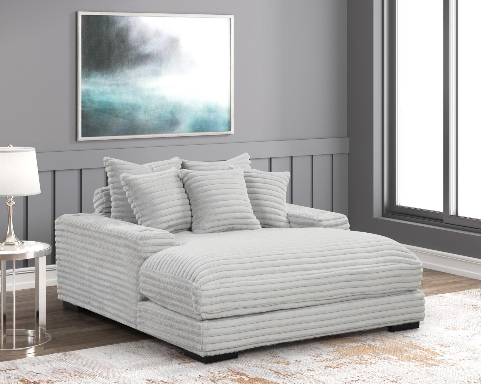 Julia Gray Chaise Lounge with Two Cup Holder — view 4