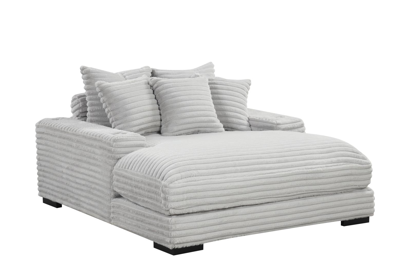 Julia Gray Chaise Lounge with Two Cup Holder — view 2