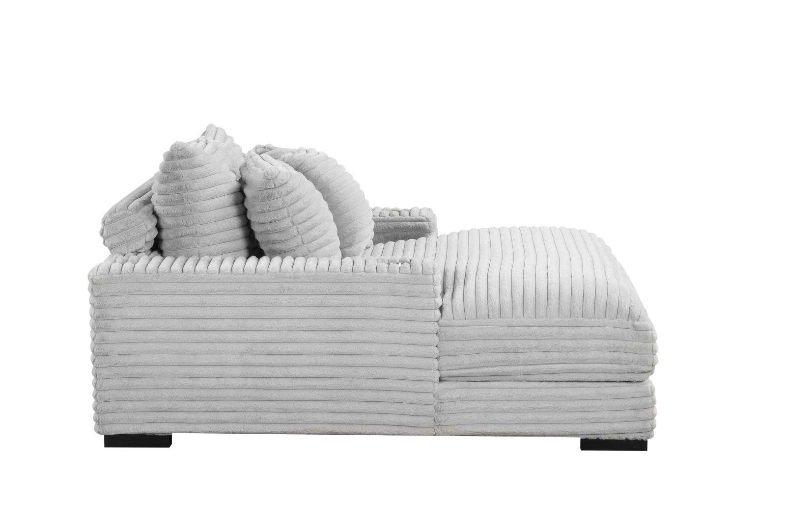 Julia Gray Chaise Lounge with Two Cup Holder — view 3