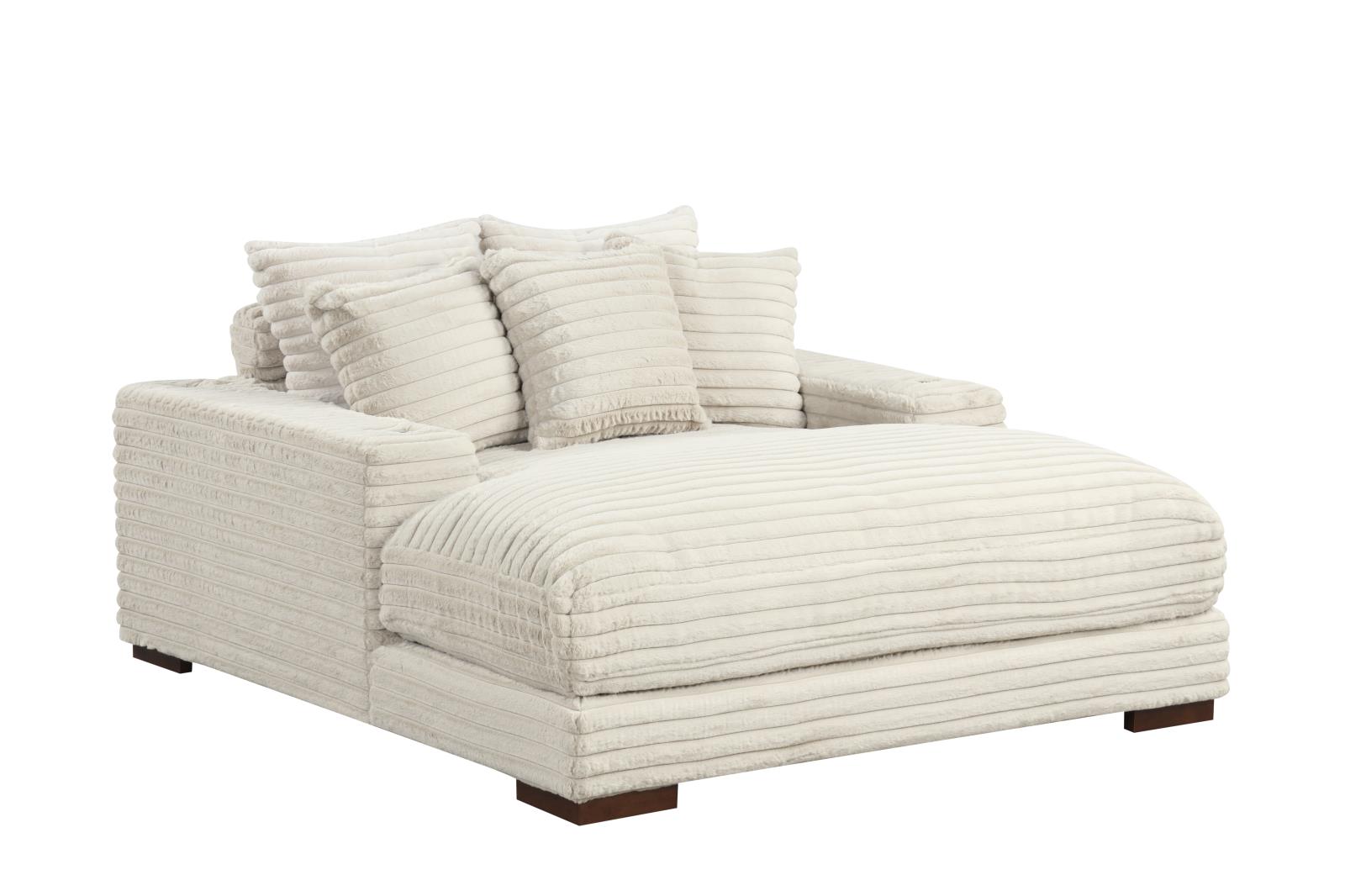 Julia Beige Chaise Lounge with Two Cup Holder — view 2