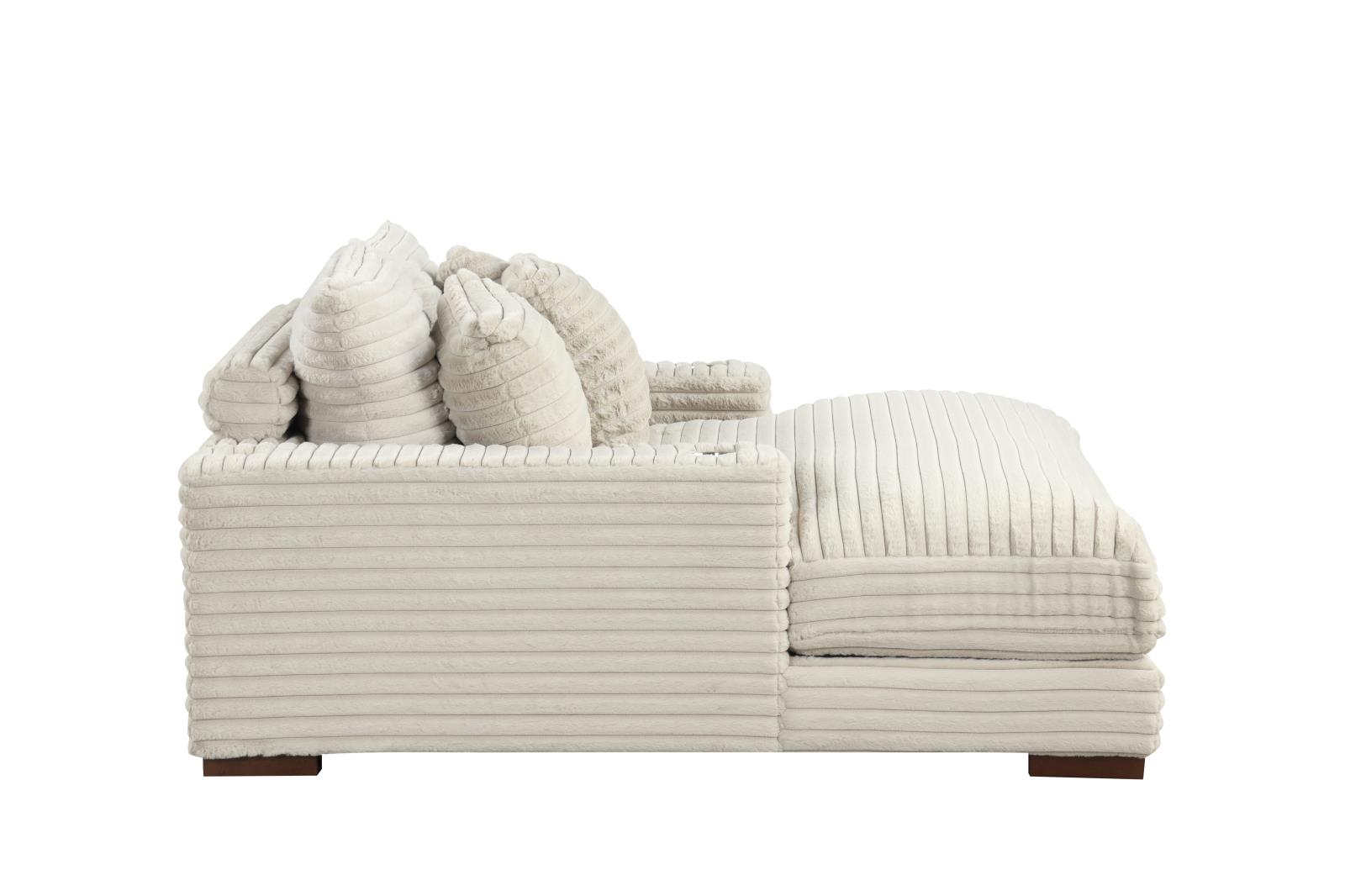 Julia Beige Chaise Lounge with Two Cup Holder — view 3