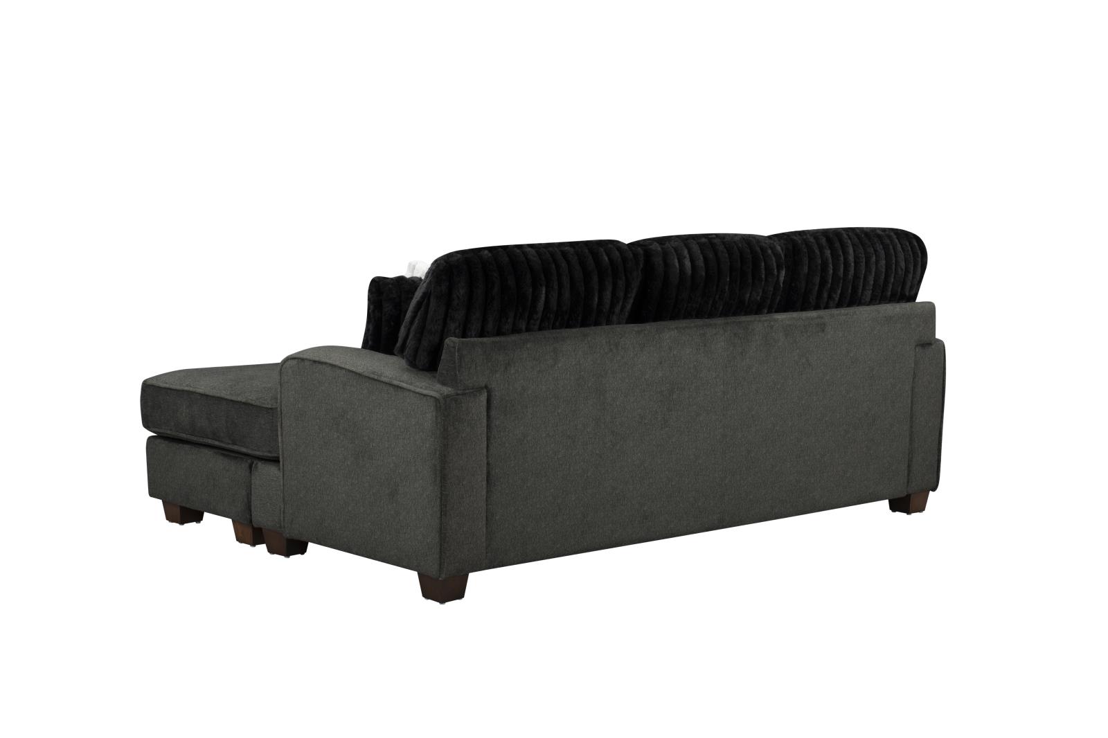Haisley Dark Gray Reversible Sectional — view 5