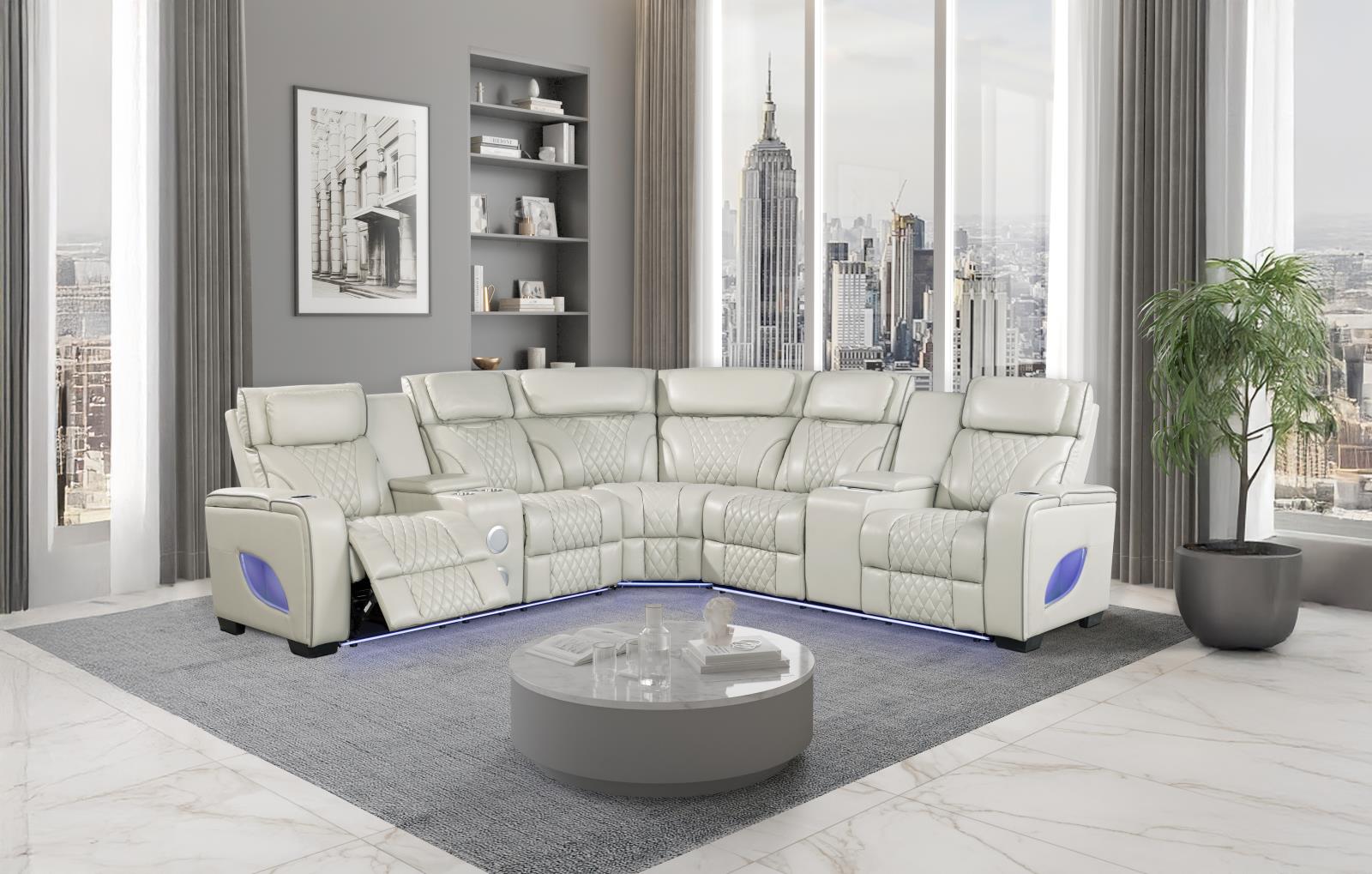 All Star 3-Piece Gray Power Sectional with Power Headrest — view 3
