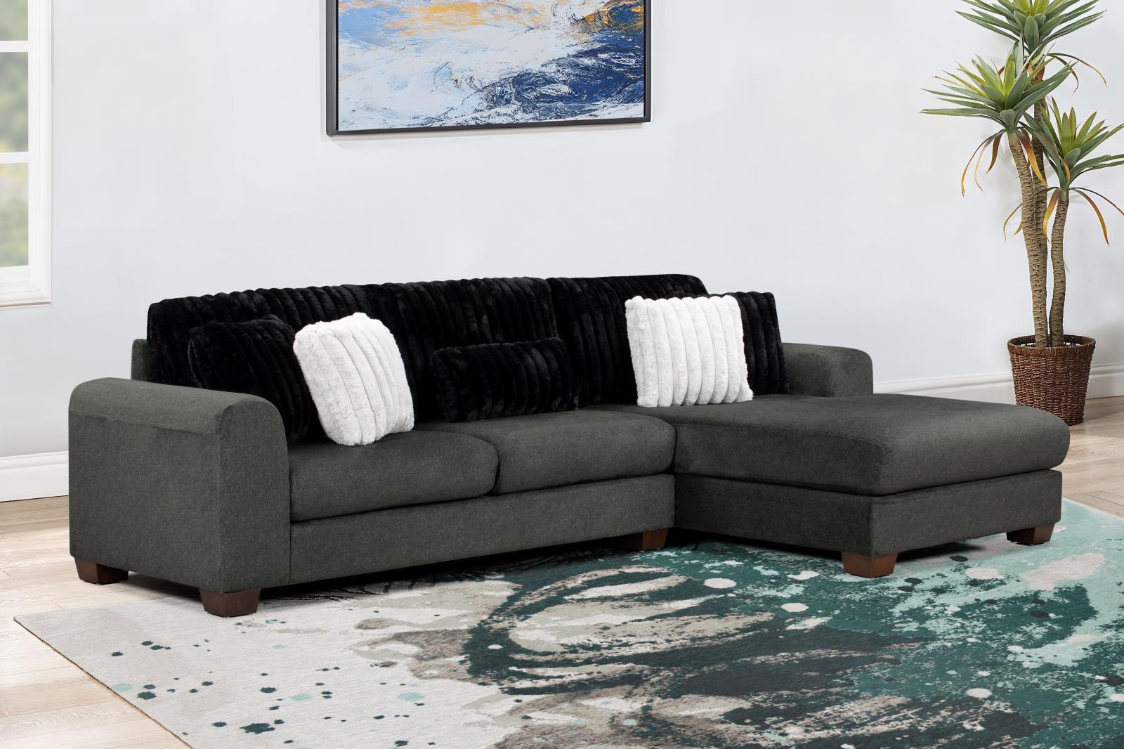 Haisley Dark Gray Sectional — view 2