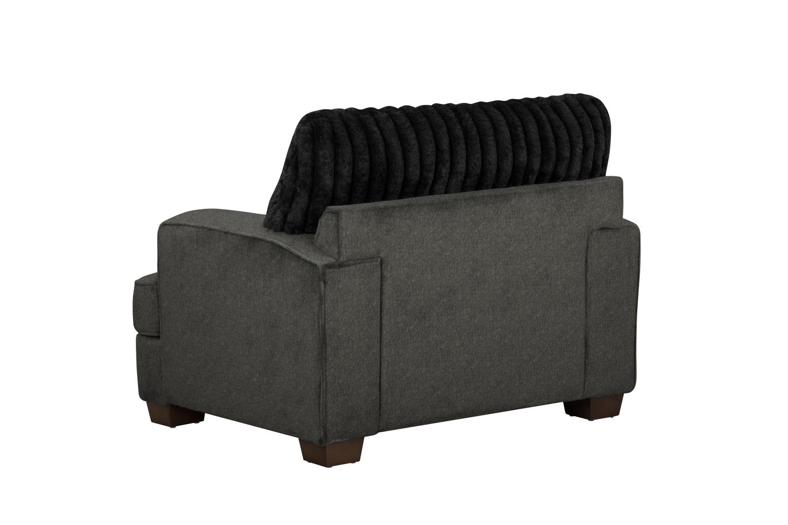 Haisley Dark Gray Chair with Channel Tufted Back — view 4