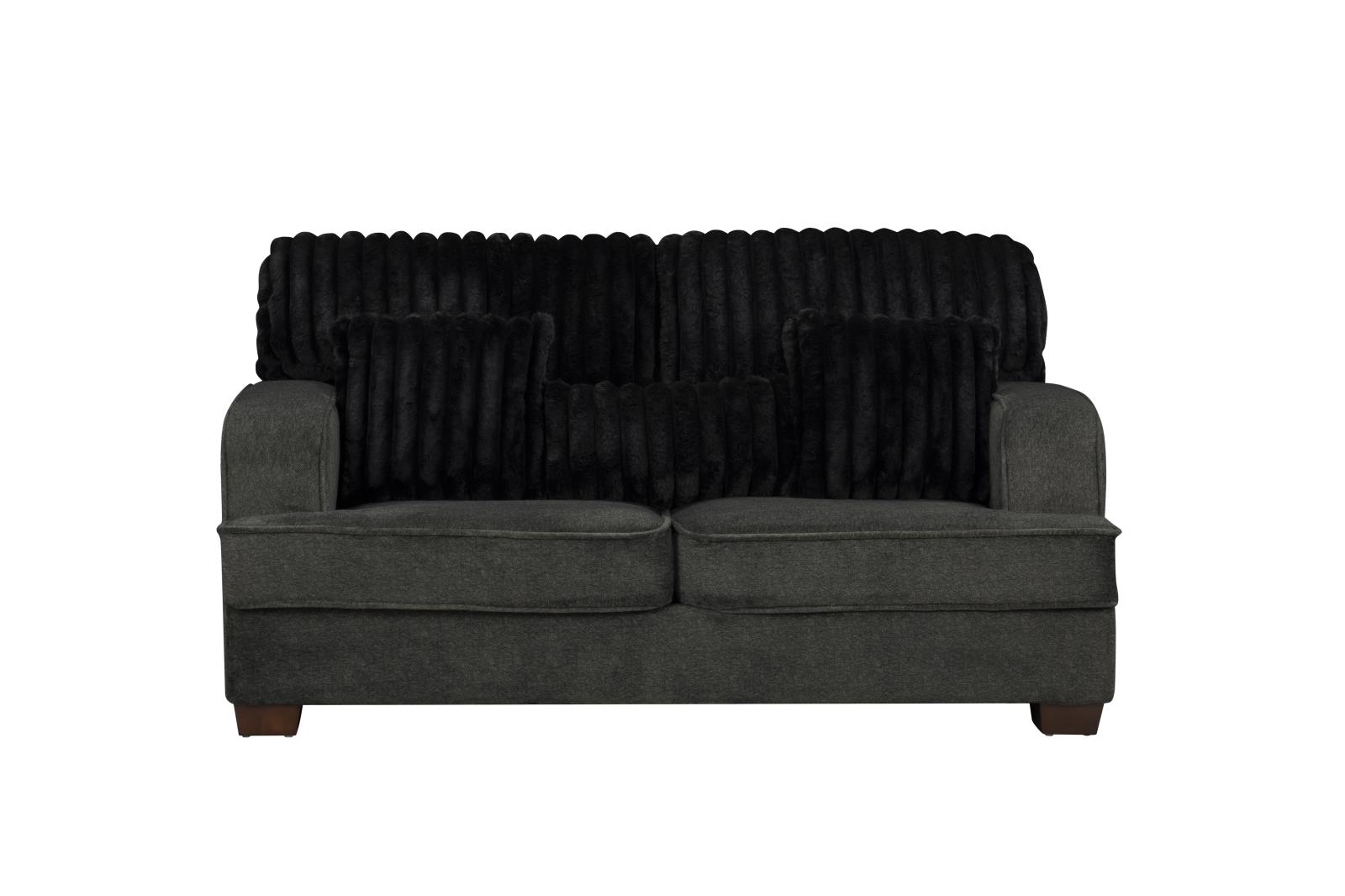 Haisley Dark Gray Sofa & Loveseat & Chair — view 6