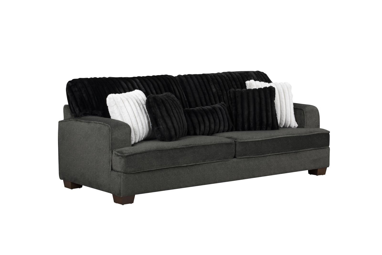 Haisley Dark Gray Sofa & Loveseat & Chair — view 4